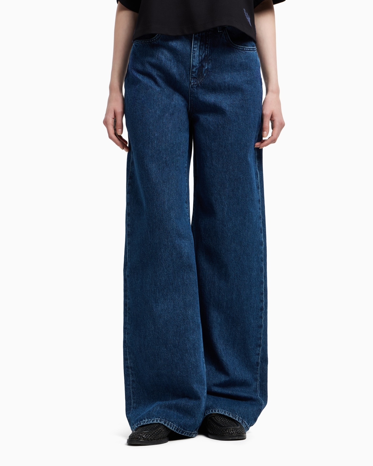 J8B MID-RISE WIDE-LEG DENIM JEANS WITH ALL-OVER RHINESTONES - 2