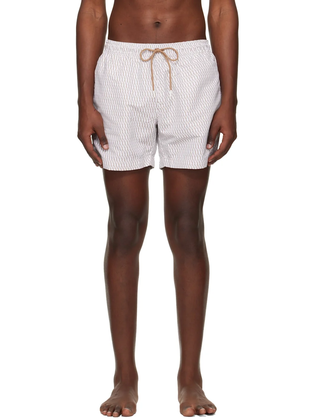 Off-White Micro-Print Swim Shorts - 1