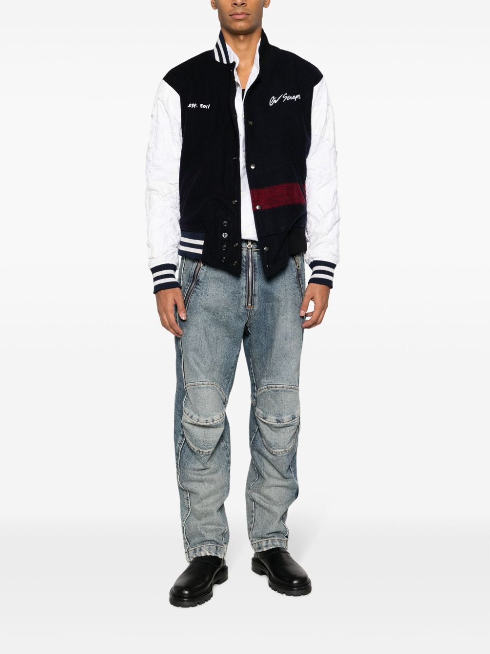 slogan-embroidered bomber jacket - 2