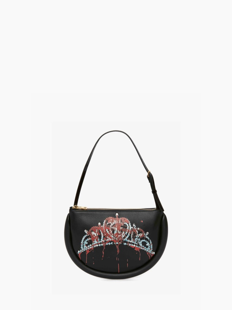 CARRIE BUMPER-MOON LEATHER SHOULDER BAG 1