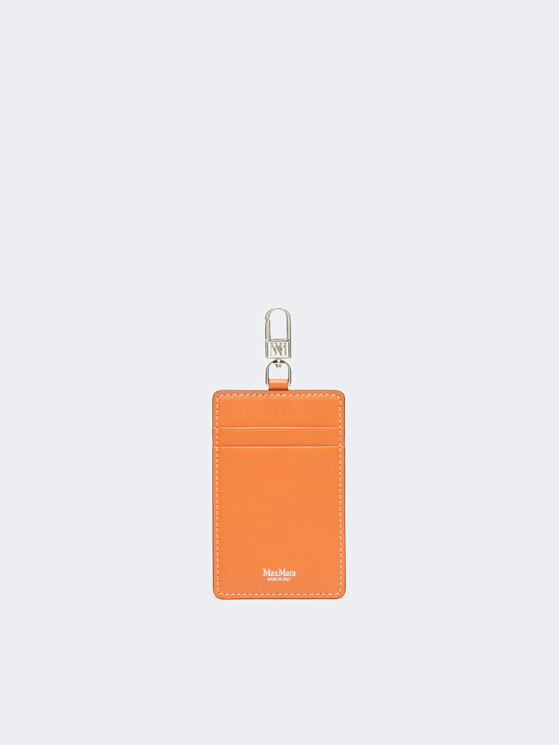 EASYHOLDER Leather badge holder - TANGERINE 1