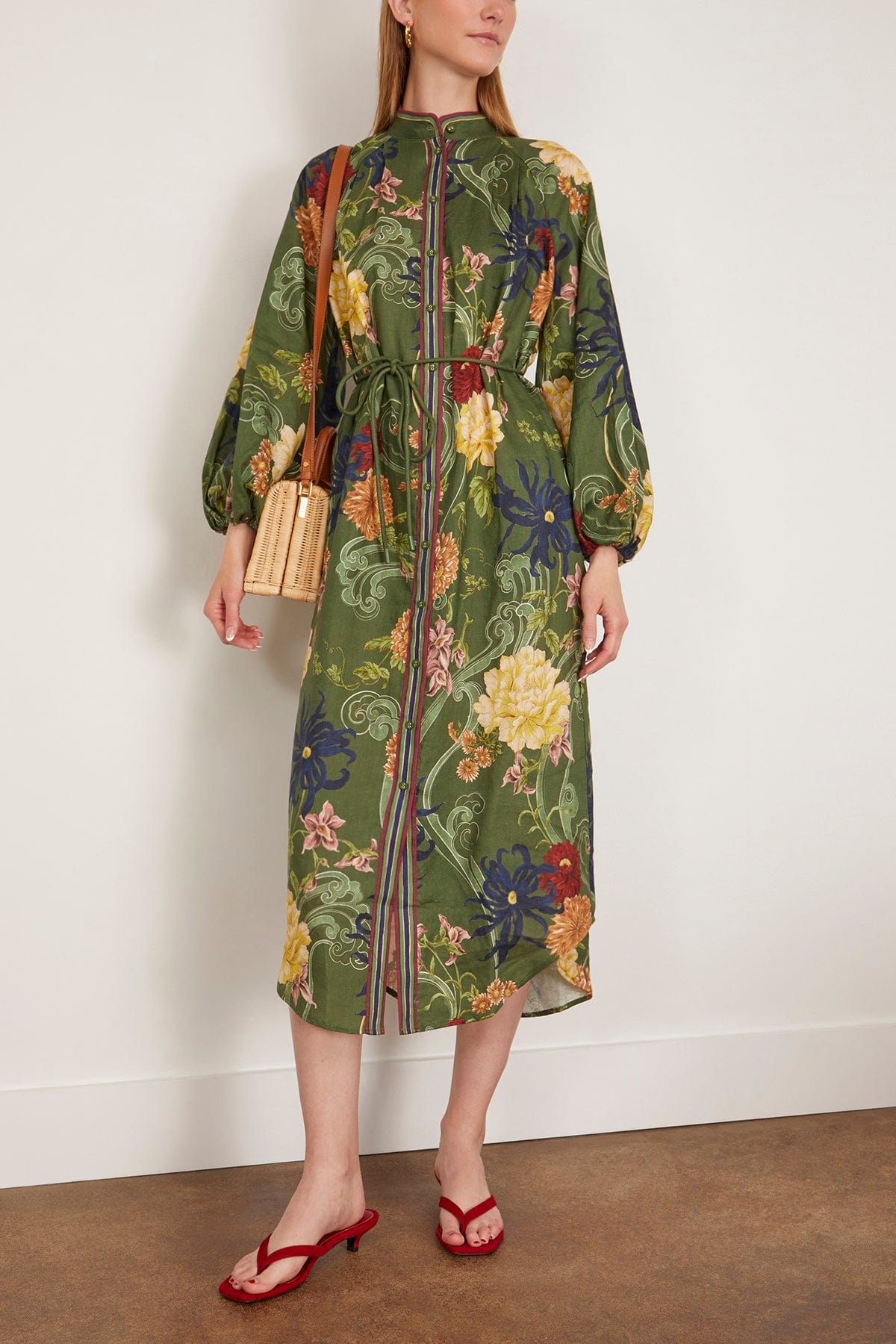 Avery Shirtdress in Green - 2