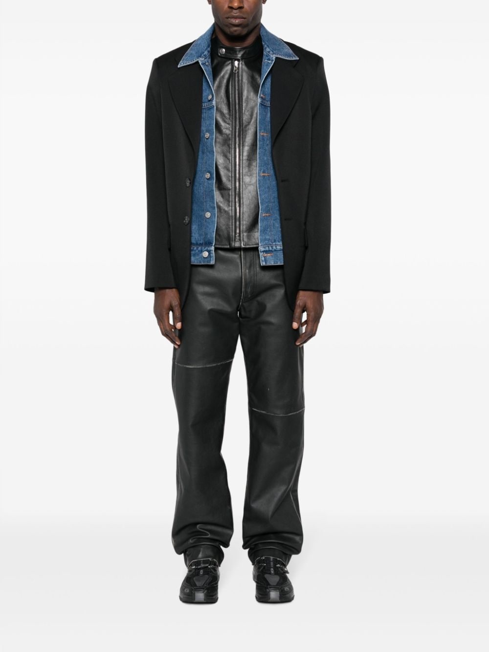 layered single-breasted blazer - 2