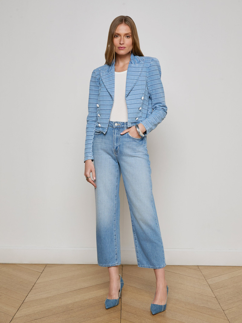 Dolly Striped Denim Blazer 5