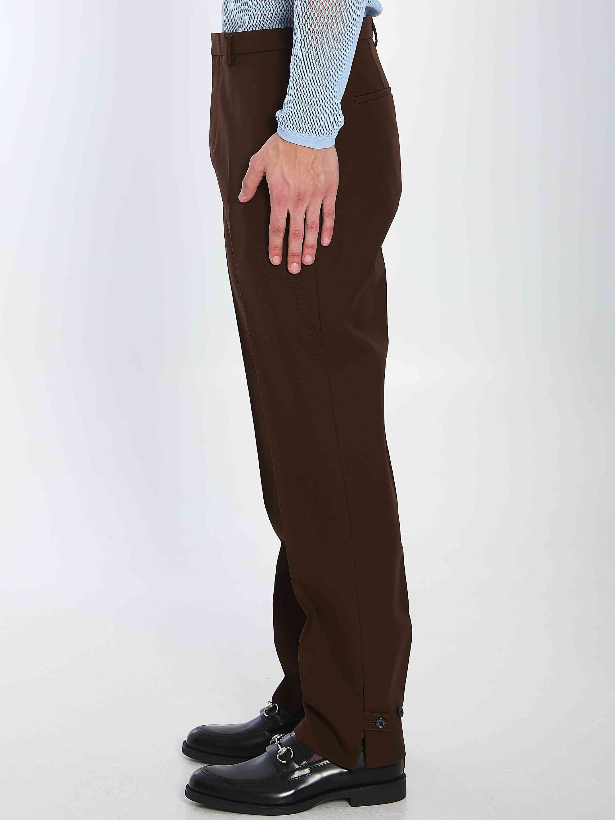 Gucci Men Wool Twill Trousers - 3
