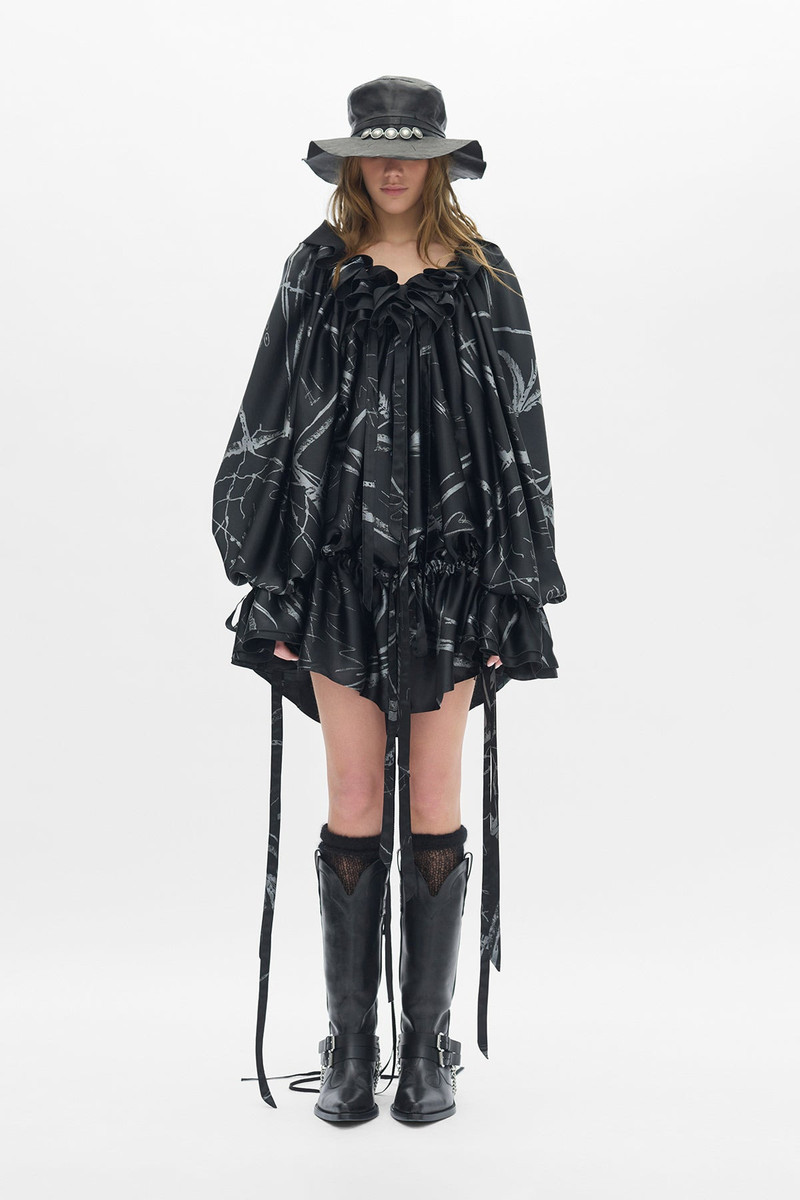 Bregje Ruffled Dress With Drawsting Dreamcatcher Print 1