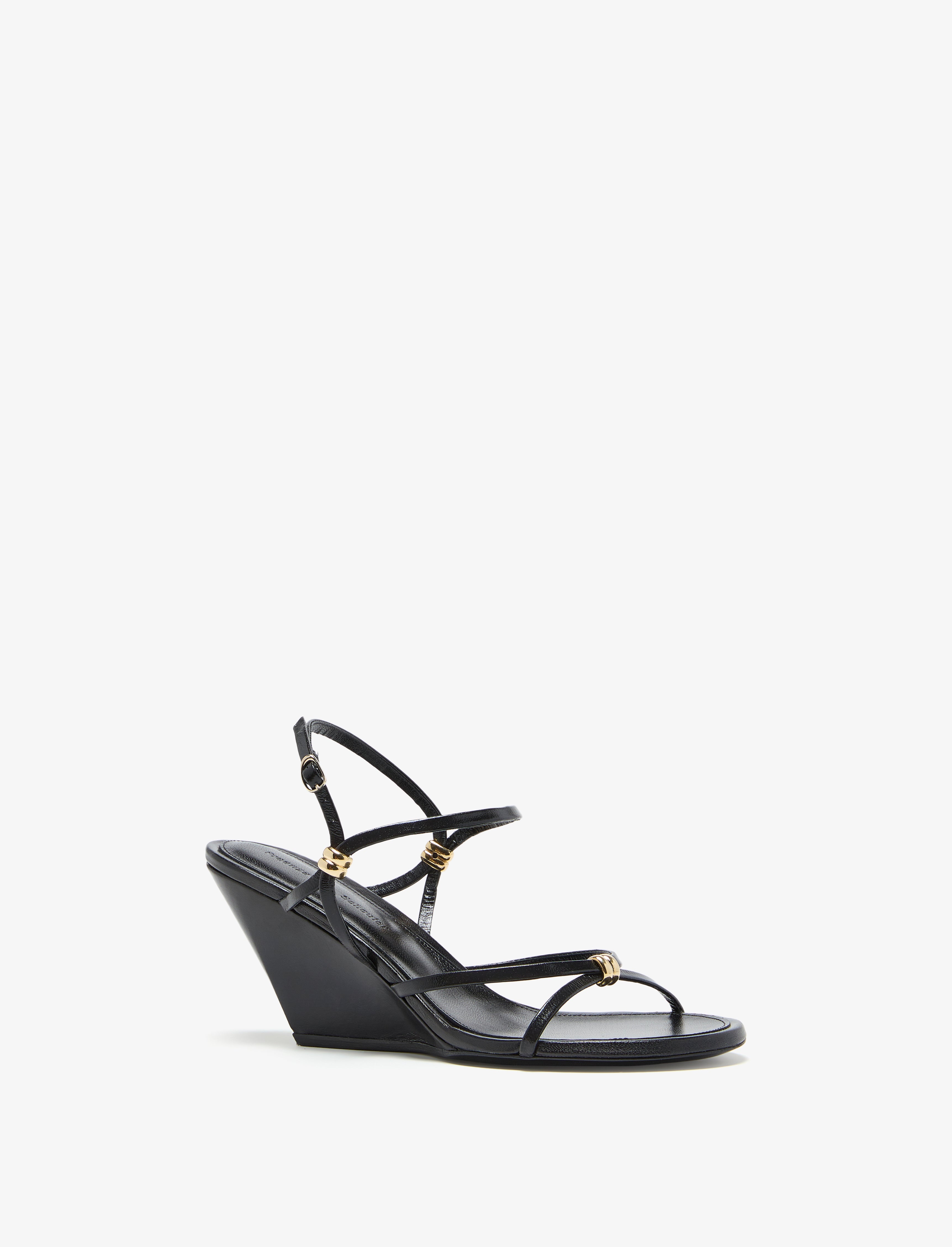 Coil Wedge Sandals in Slick Nappa - 2