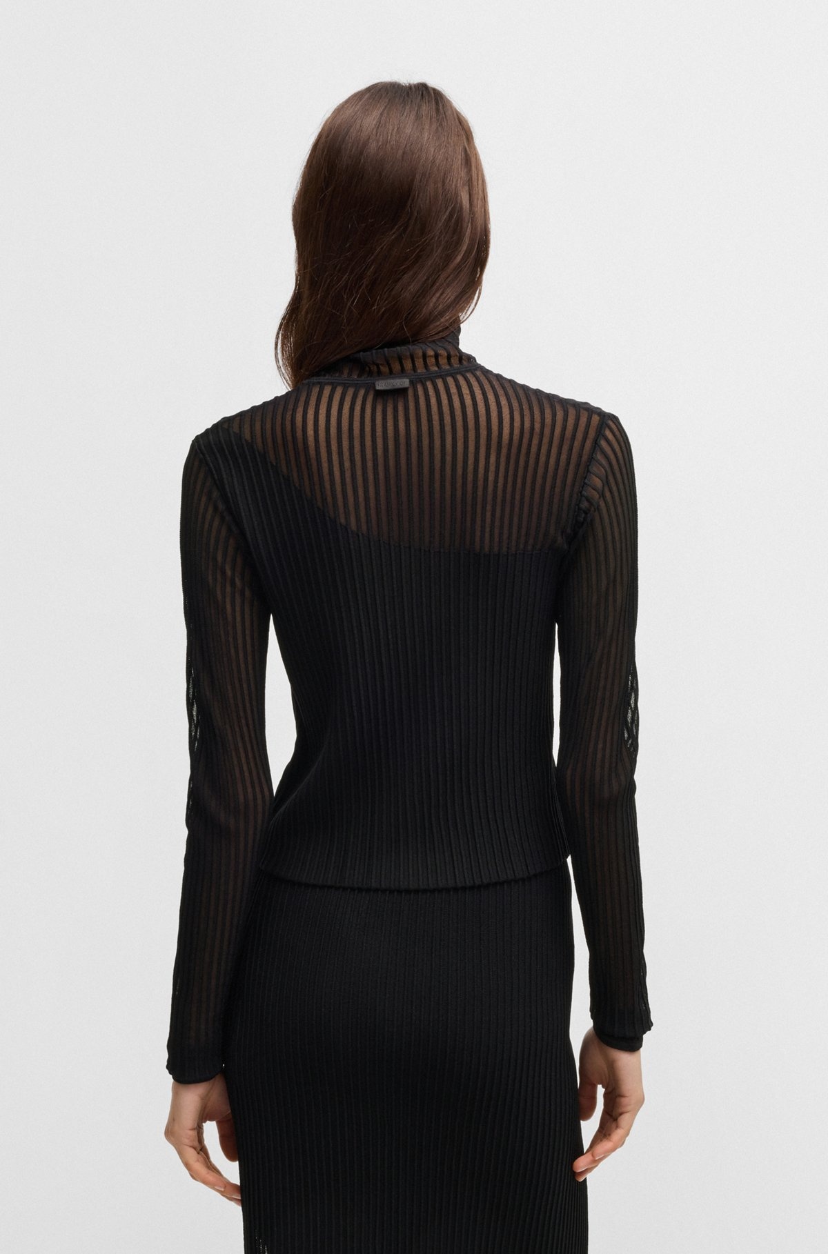 OTTOMAN-STRUCTURE TOP WITH SHEER AND OPAQUE DETAILS - 4