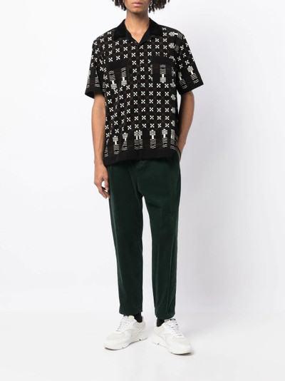 sacai patterned short-sleeved shirt outlook