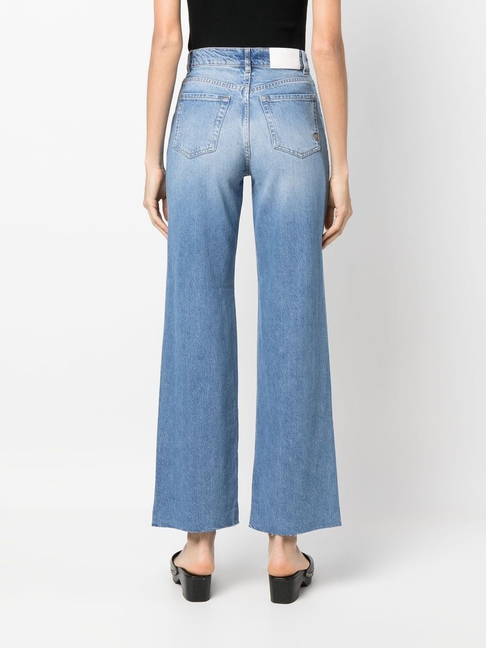 faded-effect wide-leg jeans - 4