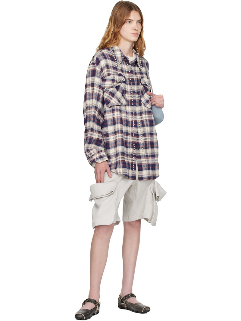 OPEN YY Red & White Beaded Pocket Shirt outlook