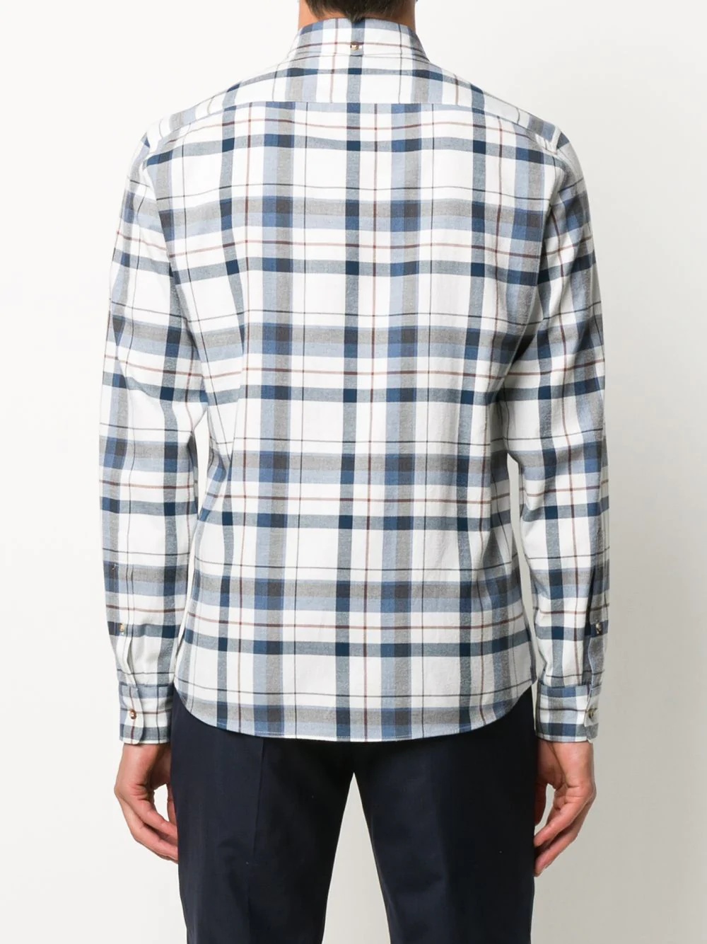 check-print long-sleeved shirt - 4