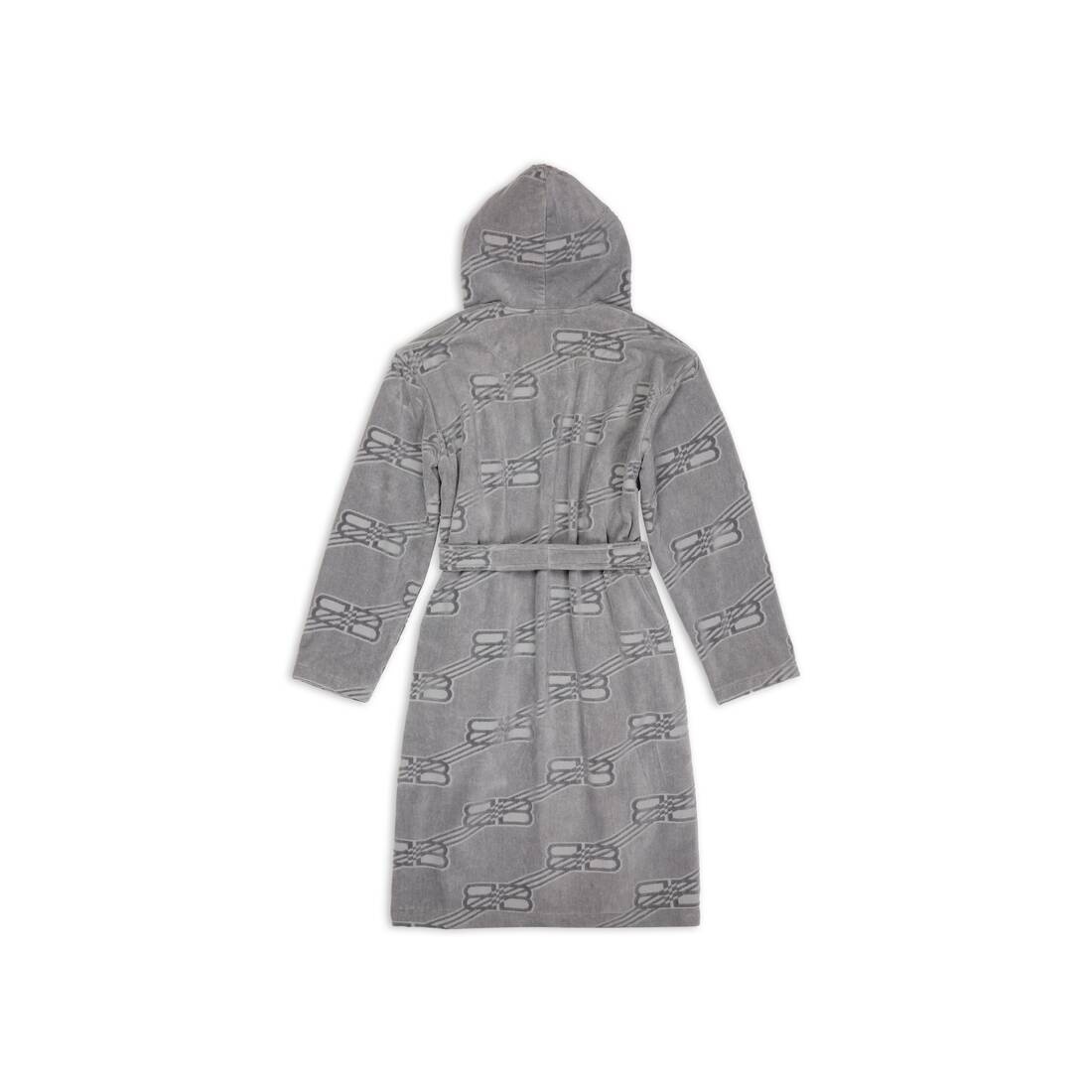Women's Bb Monogram Towel Bathrobe in Grey - 6