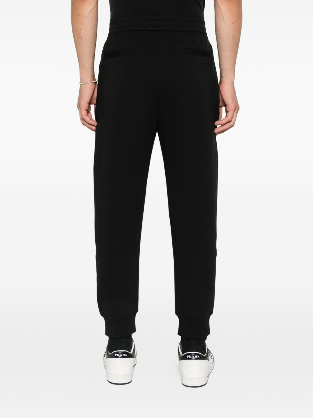 logo-embroidered cuffed track pants - 4