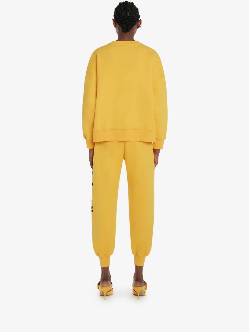 Women's McQueen Graffiti Joggers in Pop Yellow/black - 4