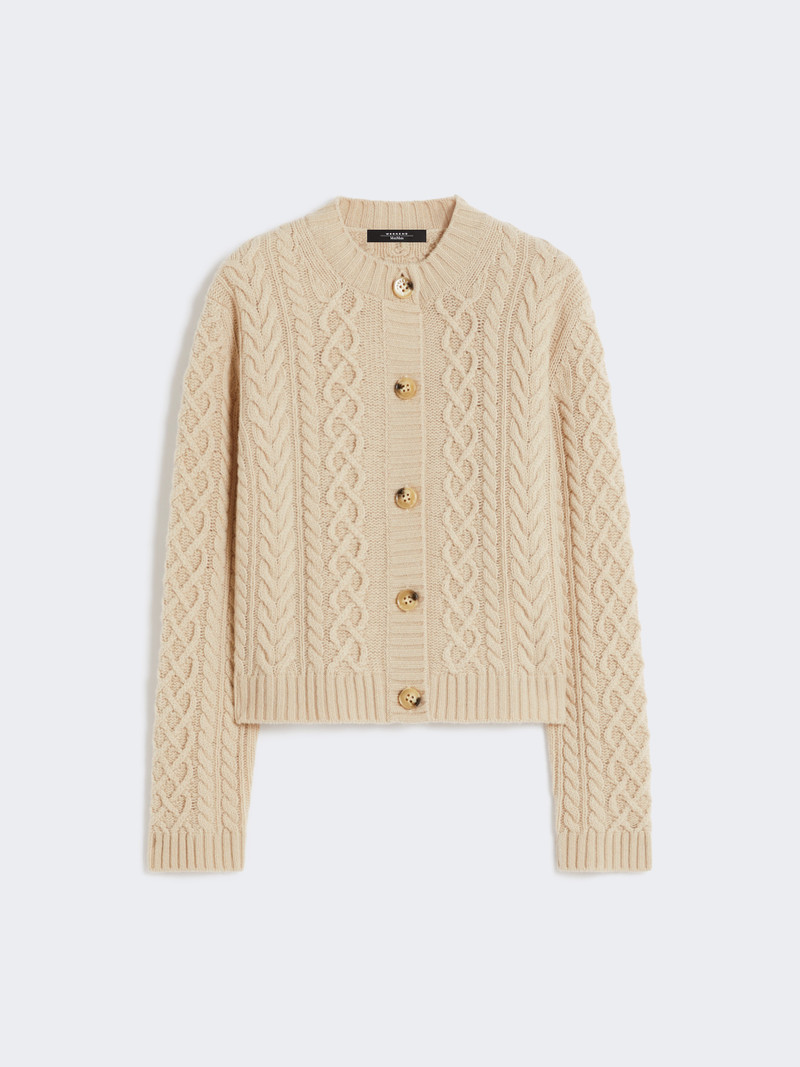 ABITO Wool knit crew-neck cardigan 1