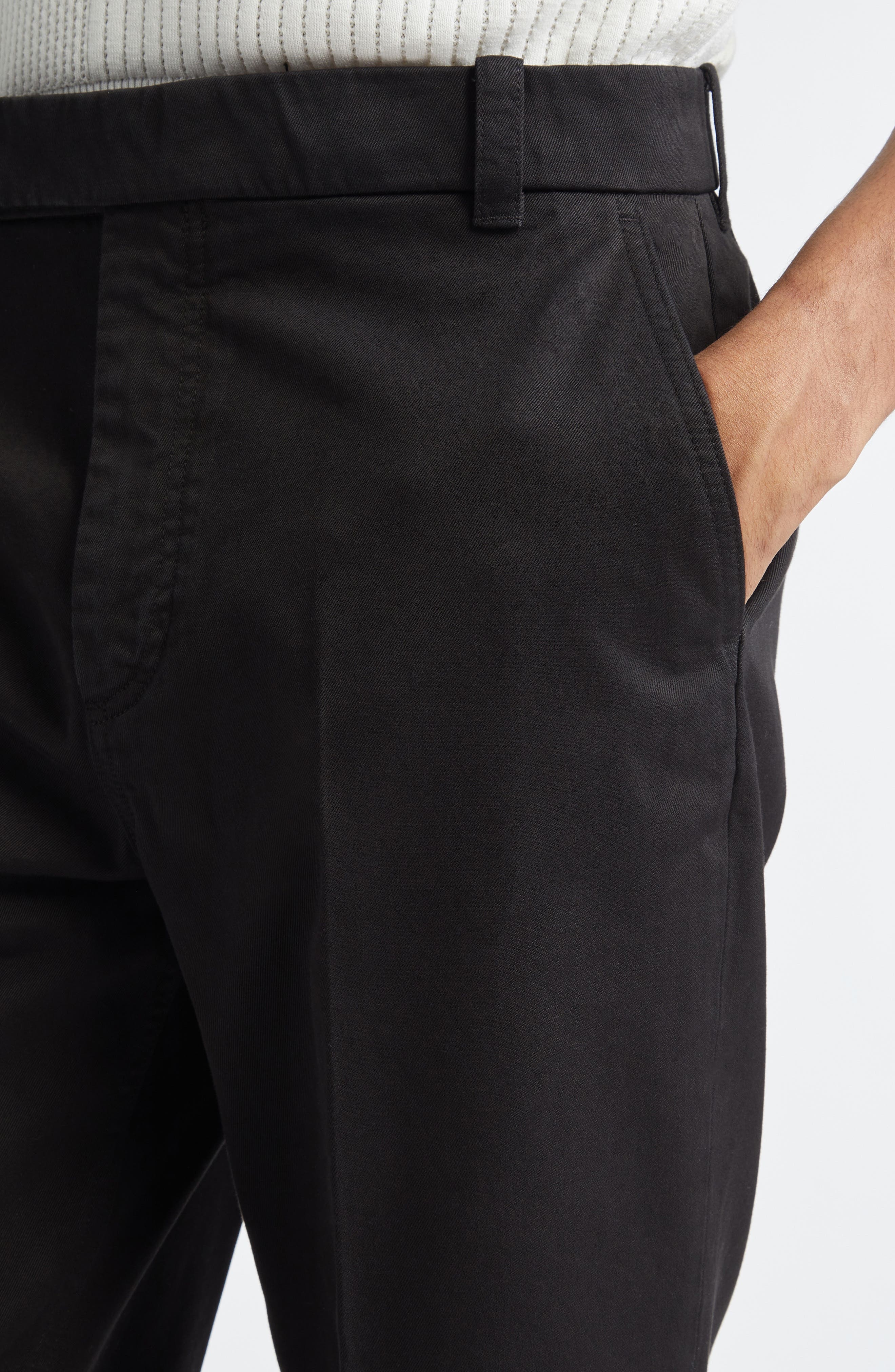 Thom Browne Cotton Twill Crop Chinos in Black at Nordstrom - 5