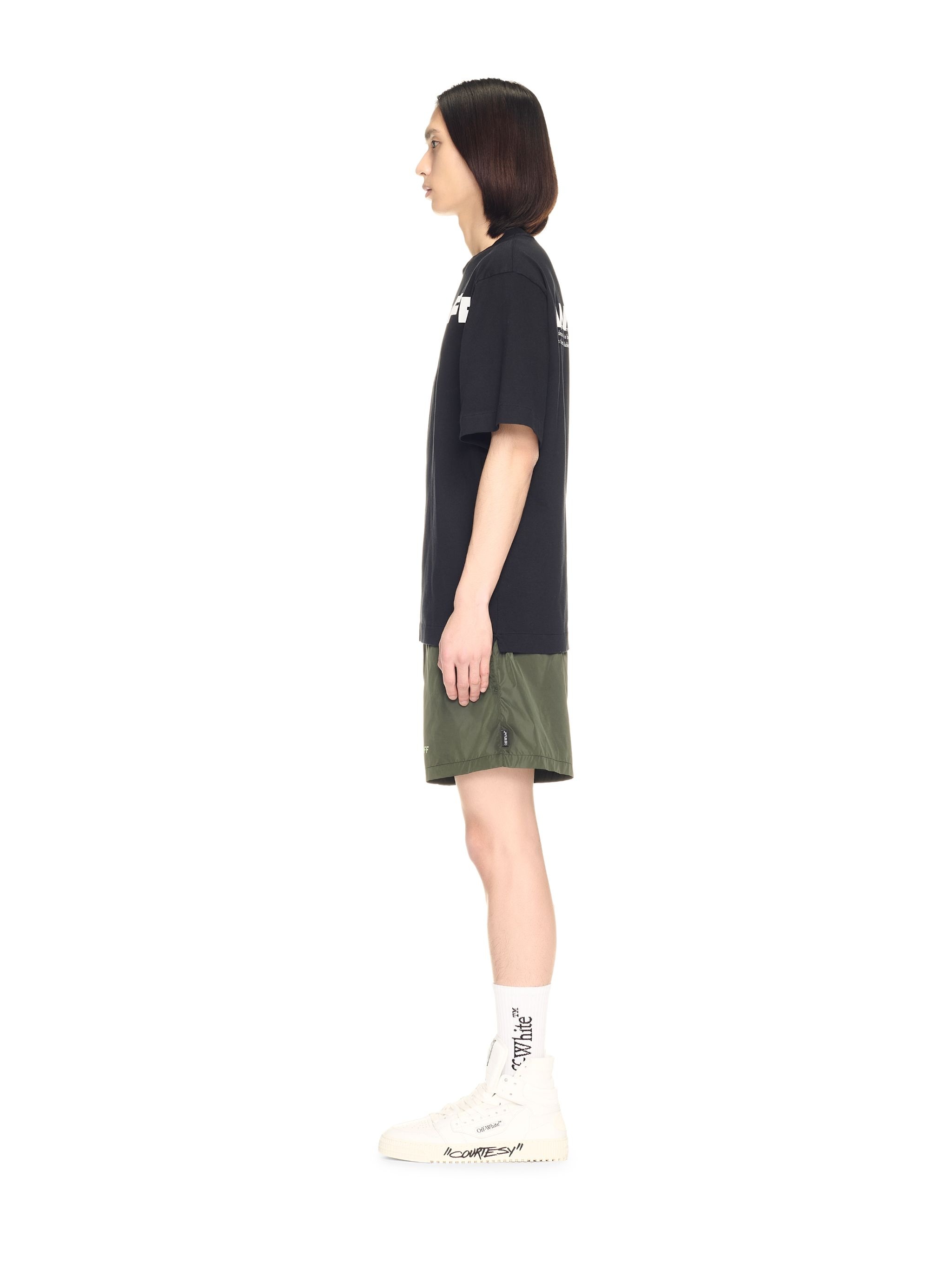 Green Off Stamp Swim Shorts - 3
