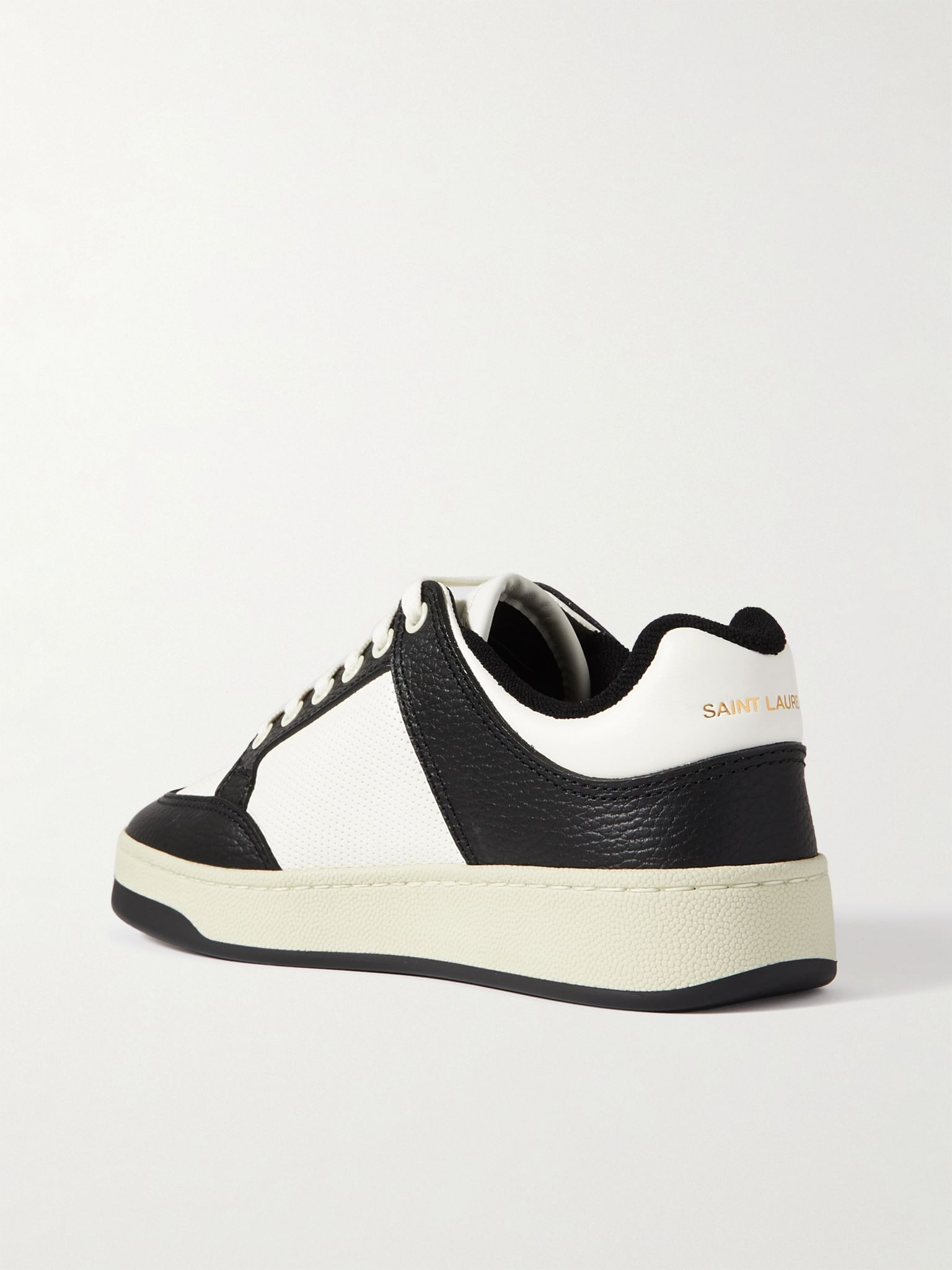 SL61 logo-print leather sneakers White - 3