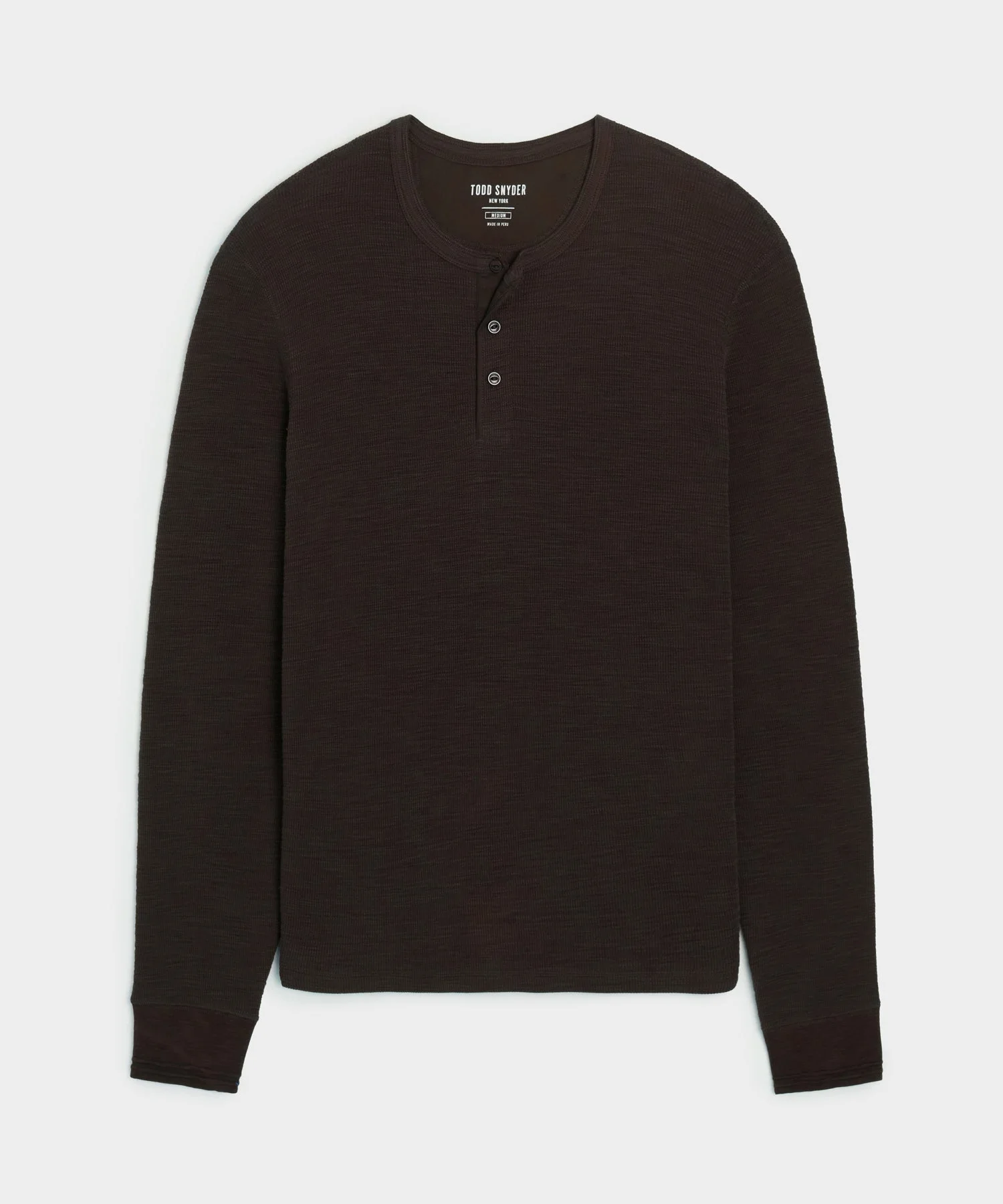 Lightweight Mini Waffle Henley - 1