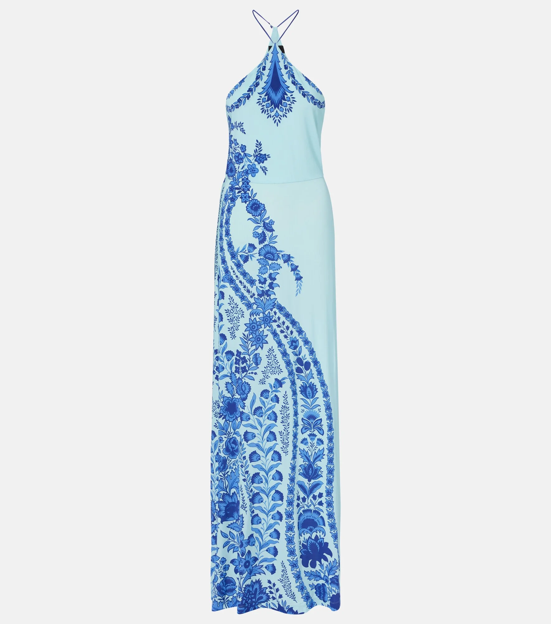 Printed halterneck maxi dress - 1
