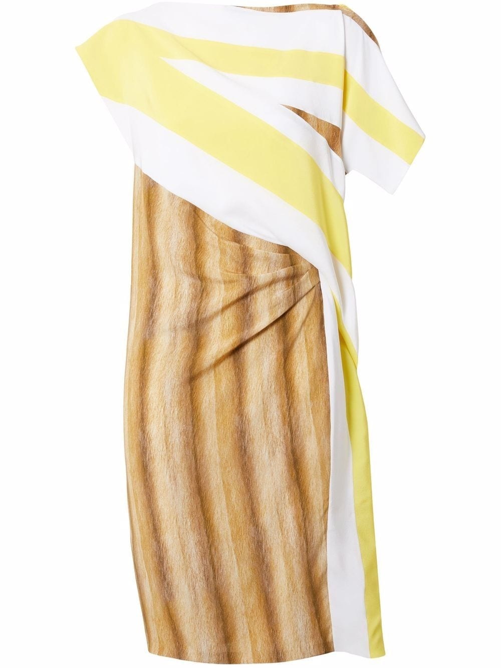 graphic-print asymmetric dress - 1