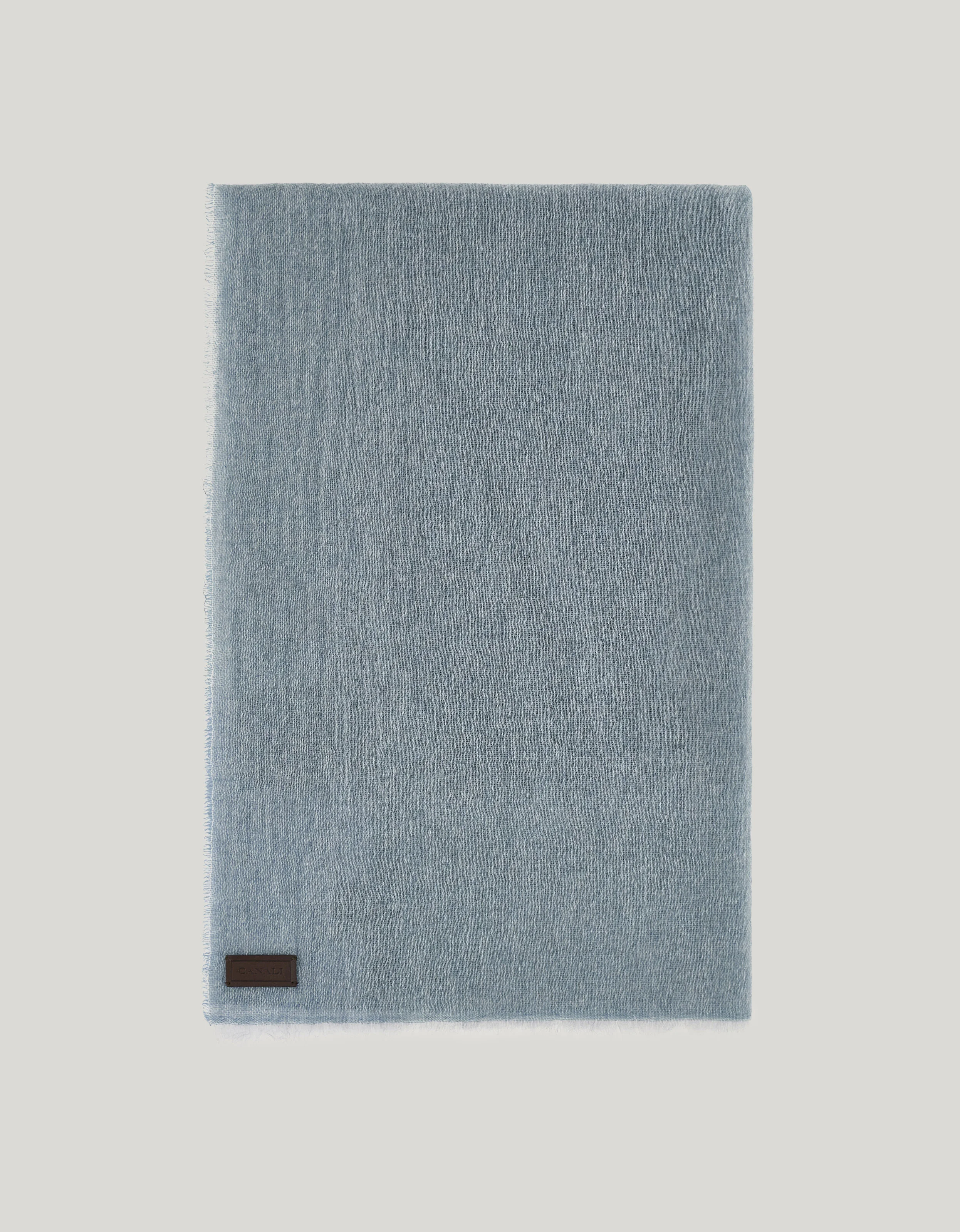 PETROL BLUE CASHMERE SCARF - 1