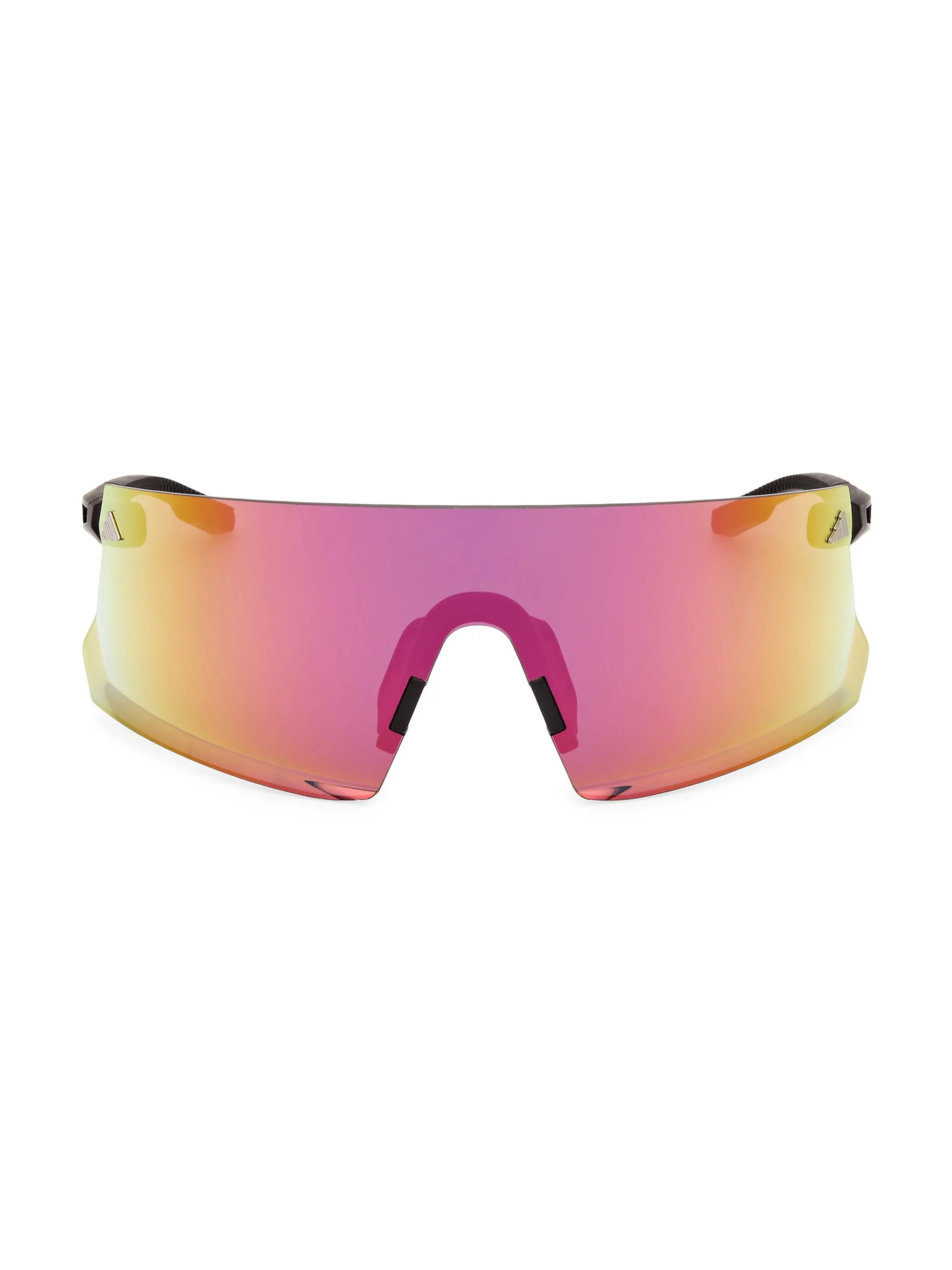 Men's Shield Sunglasses - Matte Black Orange Mirror - 1