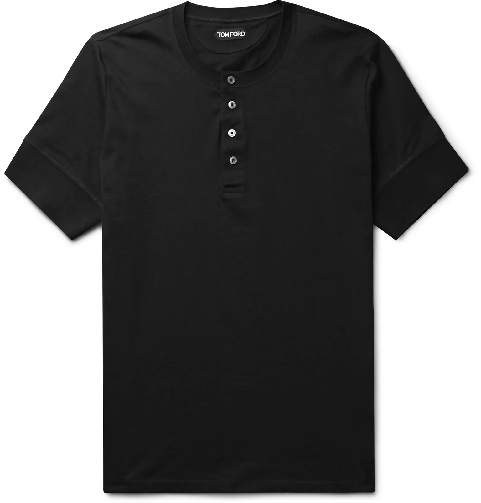 Slim-Fit Cotton-Jersey Henley T-Shirt - 1