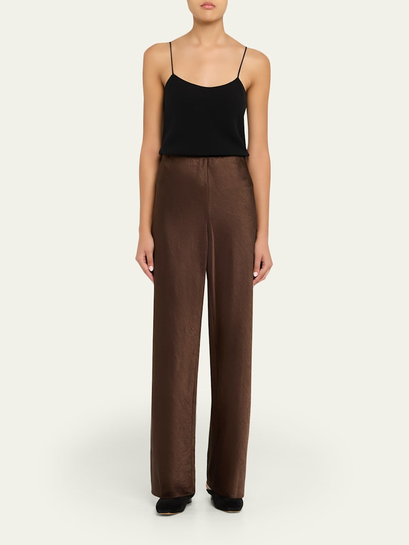 Vince Fluid Bias-Cut Crushed Satin Pants outlook