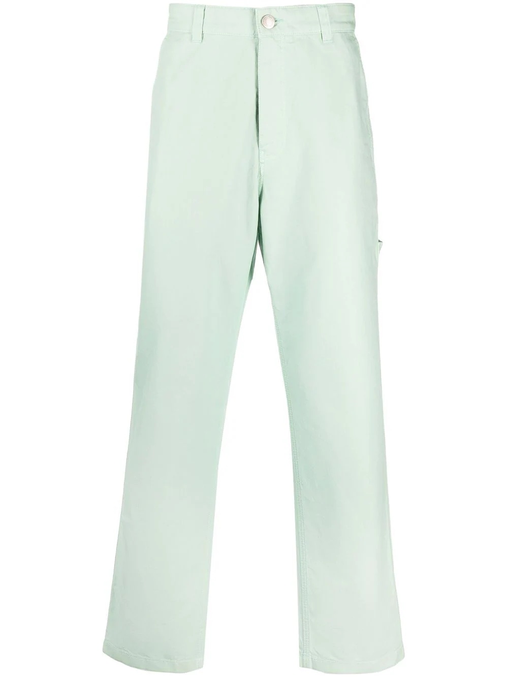 contrast-stitch worker trousers - 1