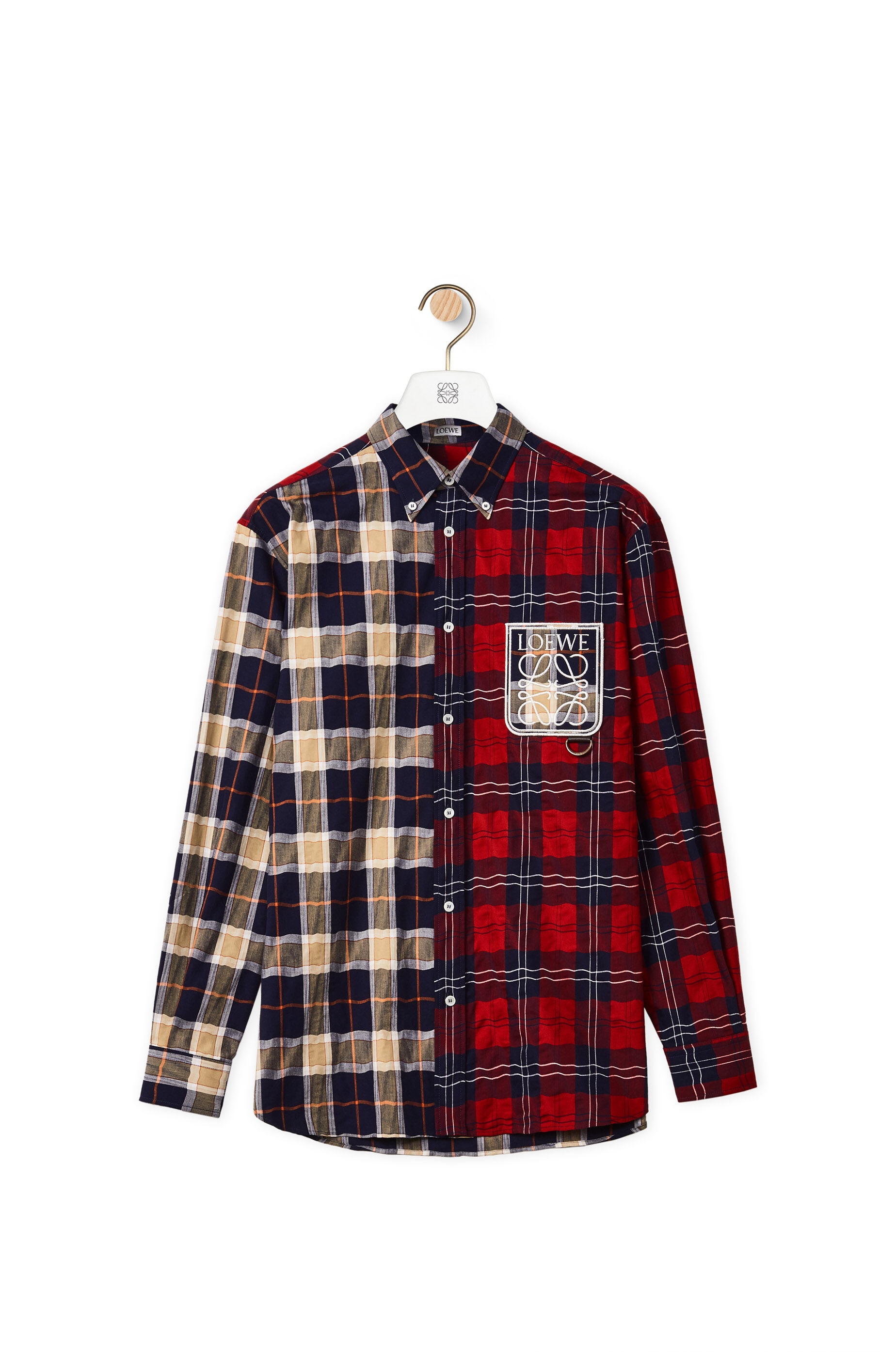 Patchwork check shirt in cotton - 1