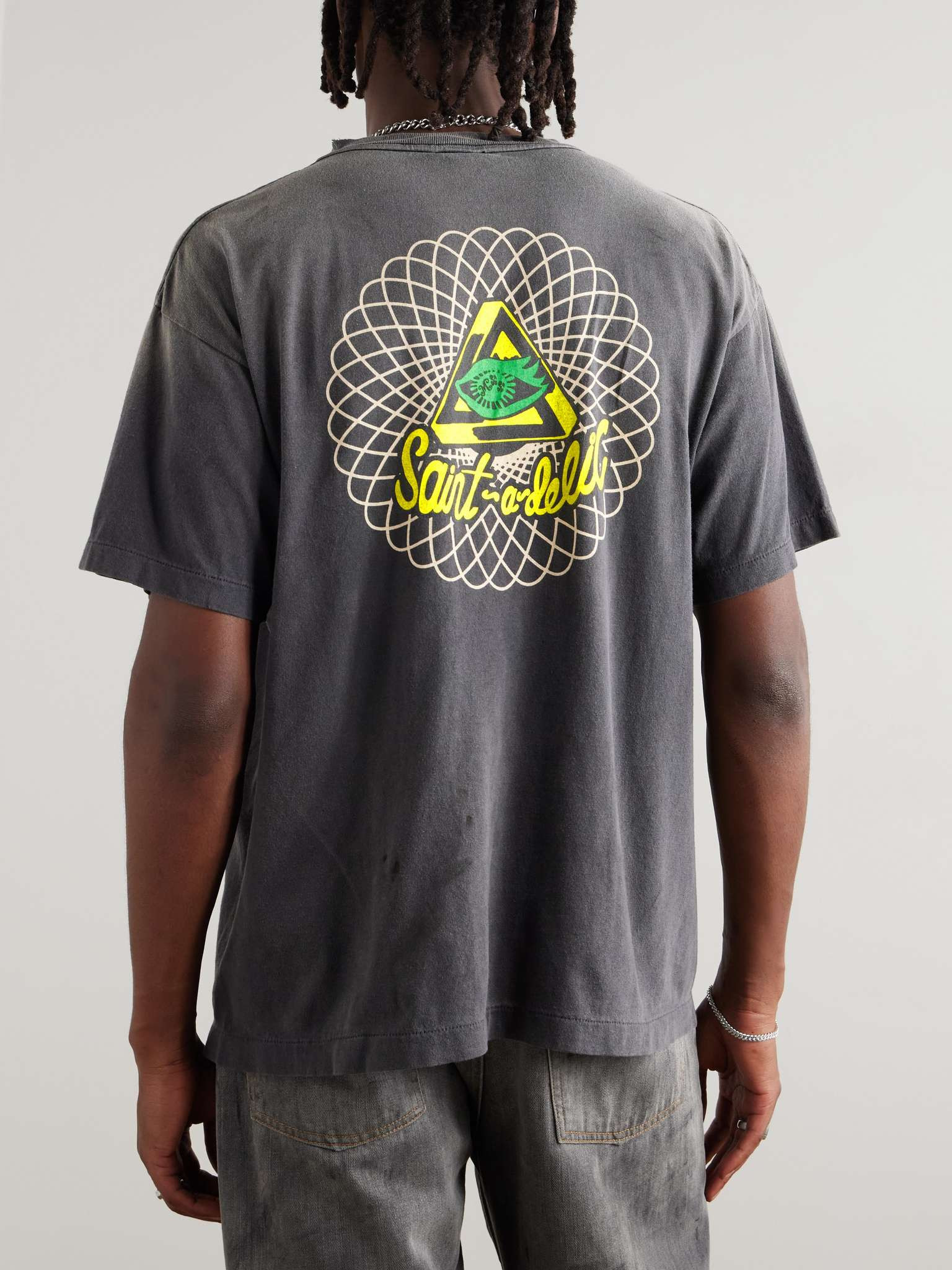 Distressed Logo-Print Cotton-Jersey T-Shirt - 3