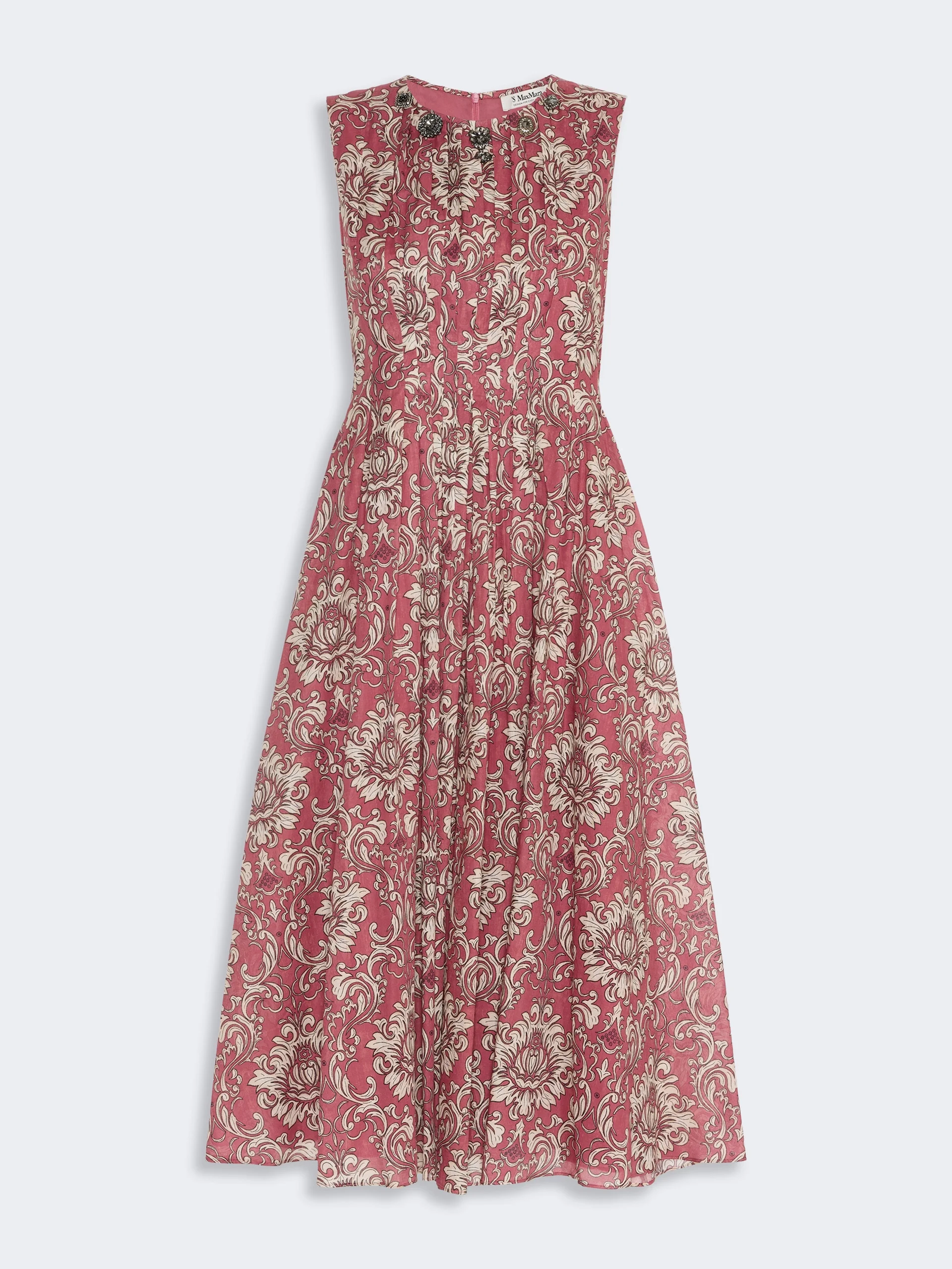 AGILE Printed cotton voile midi dress - SHADED PINK - 1