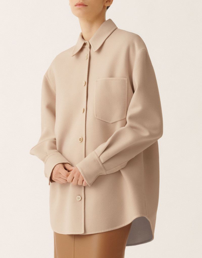 Long shirt in double wool 5