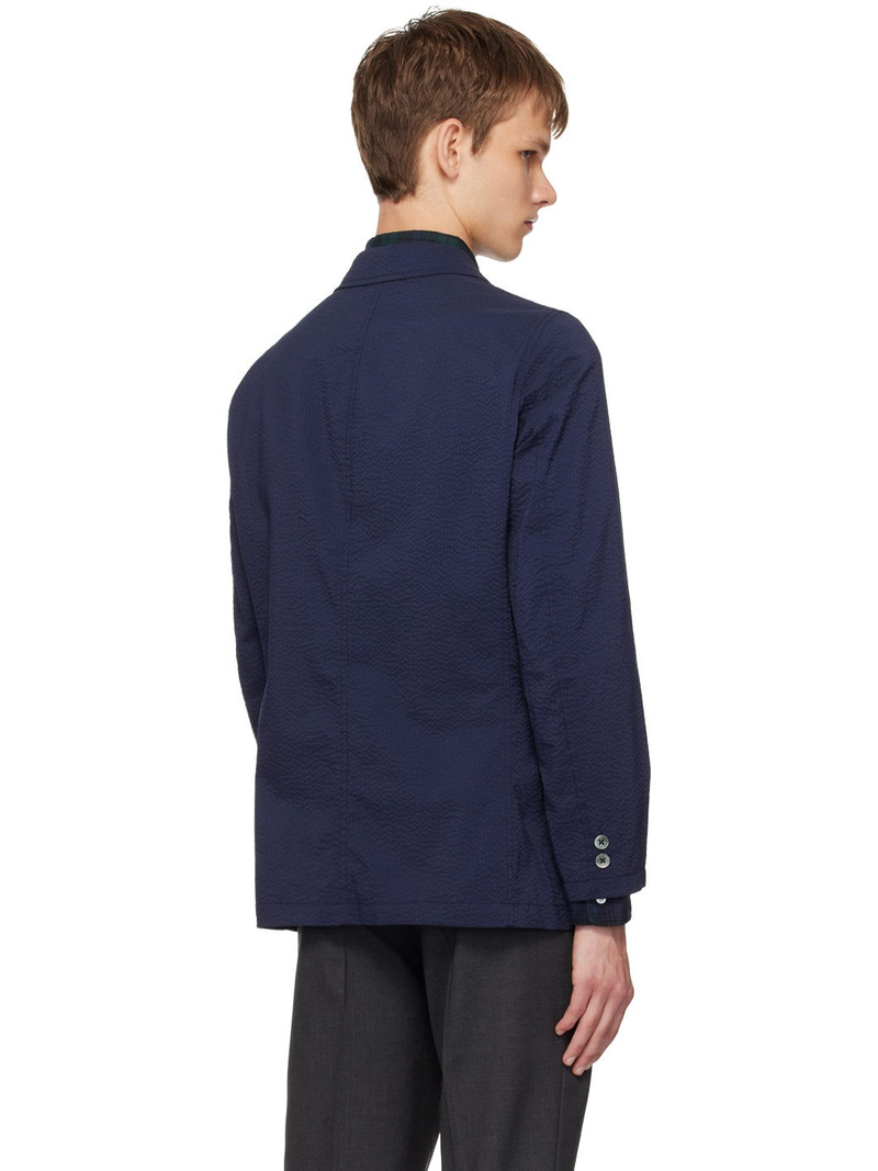 Navy Three-Button Shirt Blazer 3