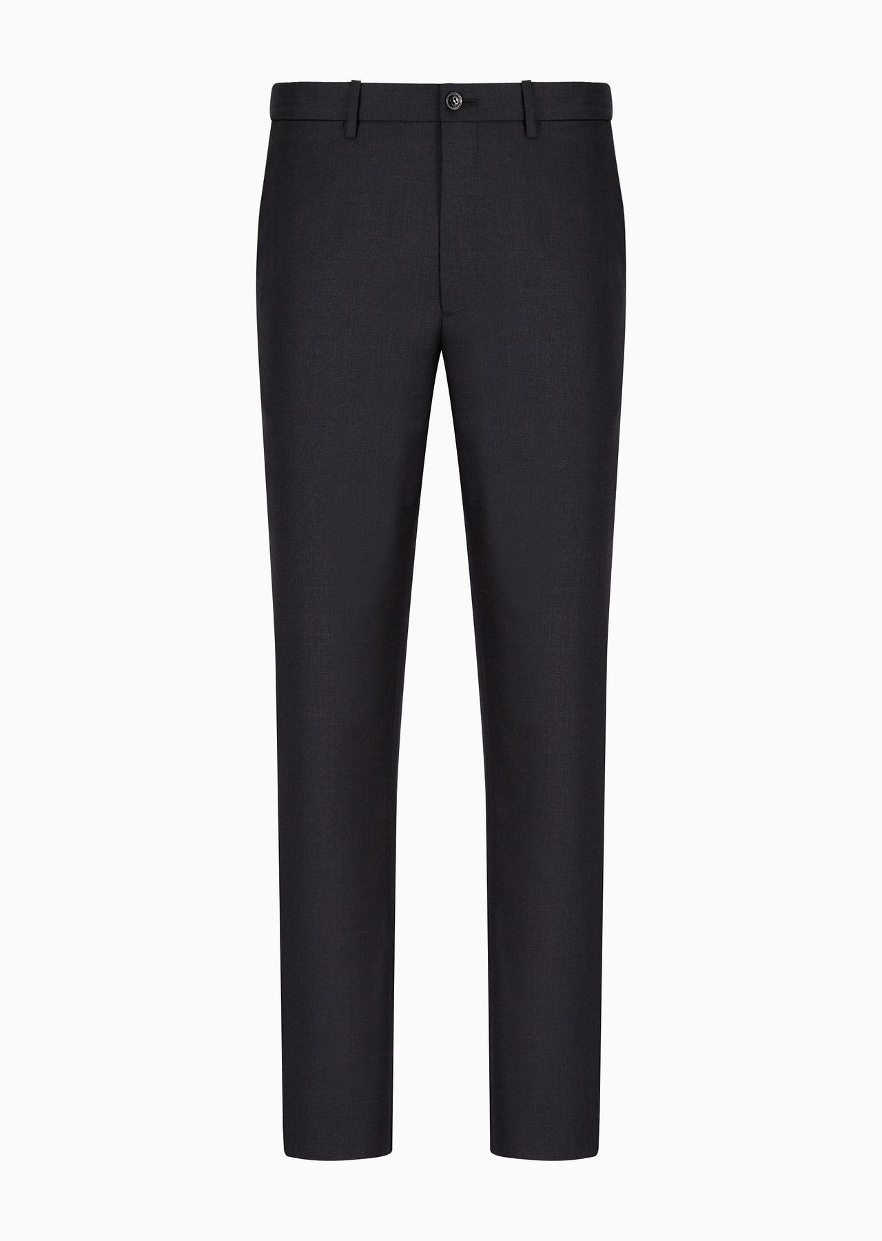 Flat-front trousers in wool and cashmere gabardine - 1