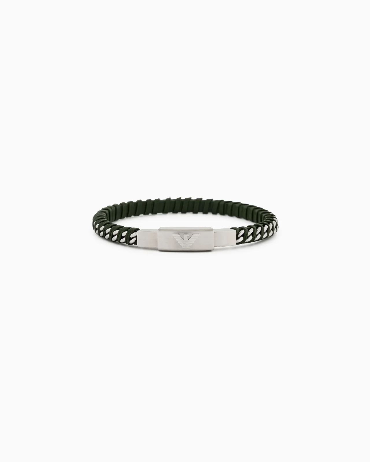 STAINLESS STEEL LEATHER ID BRACELET - 1