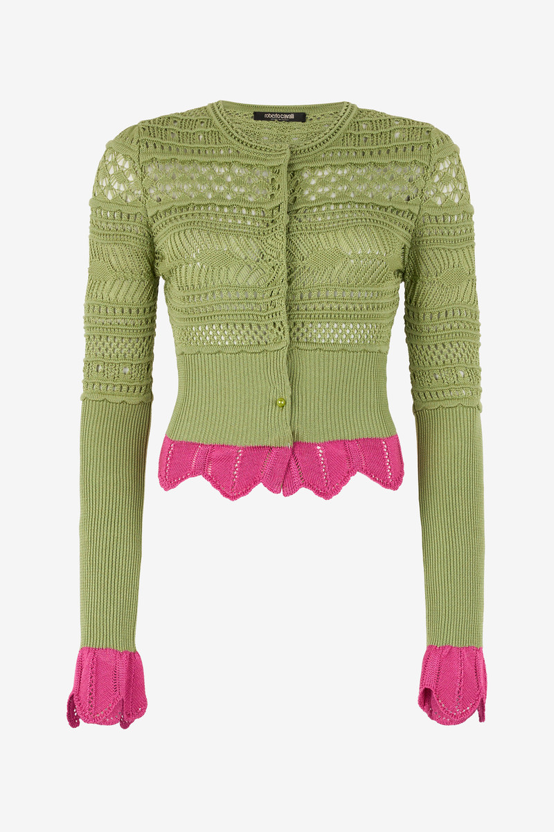 Knit cardigan with contrast details 1