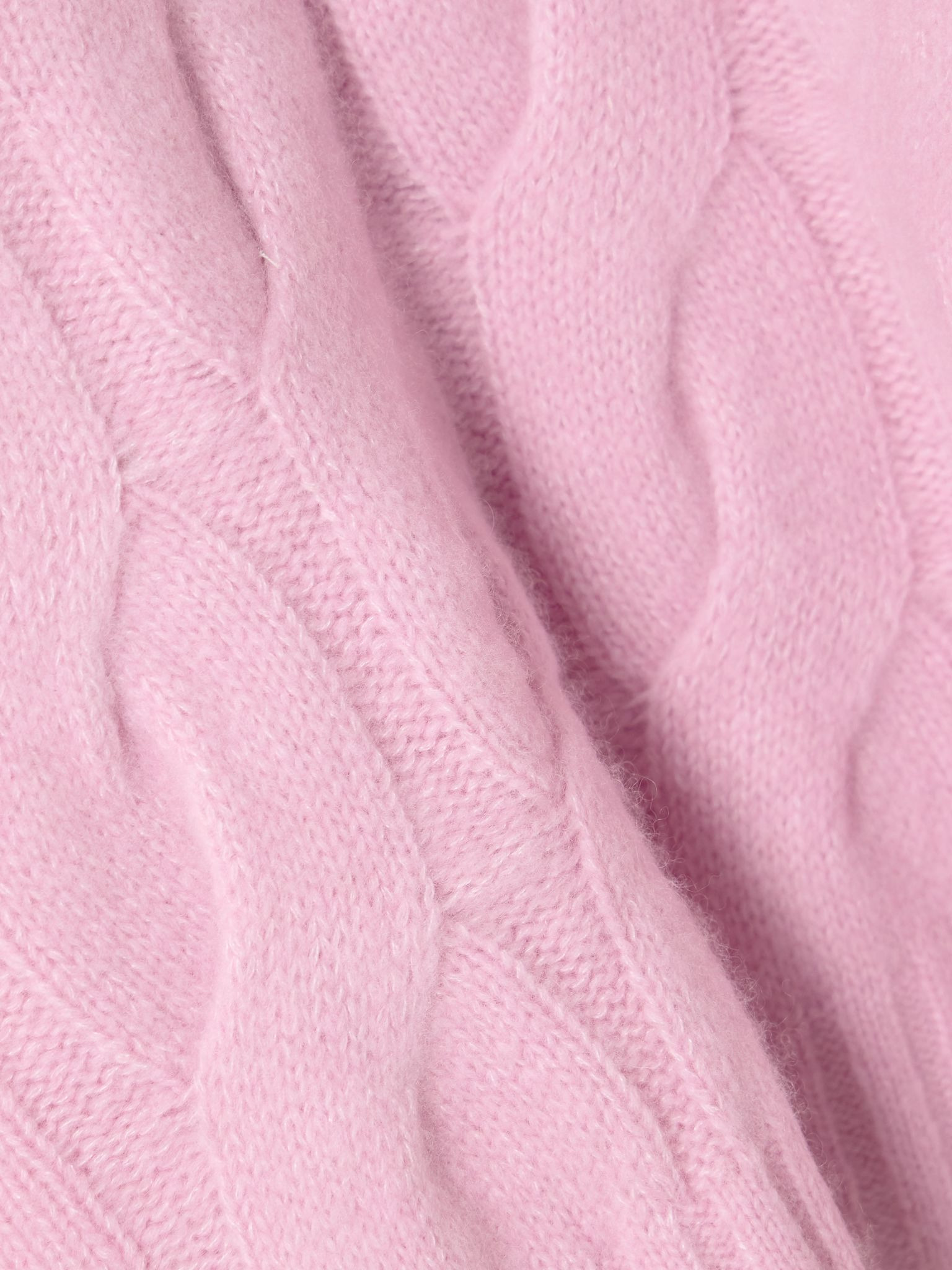 Cable-knit cashmere and silk-blend sweater Pink - 5