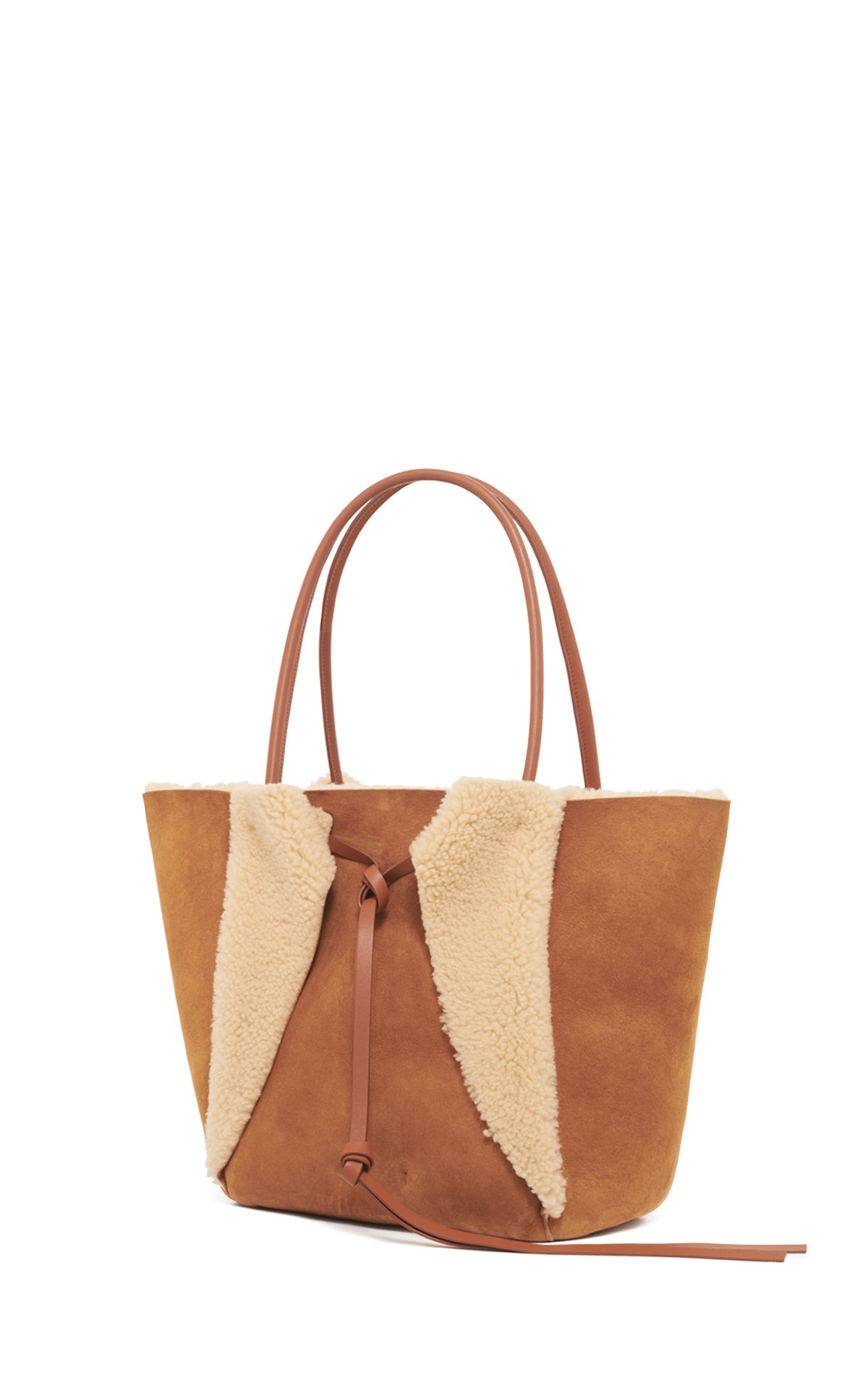 Marija Tote Bag in Cognac Shearling - 4