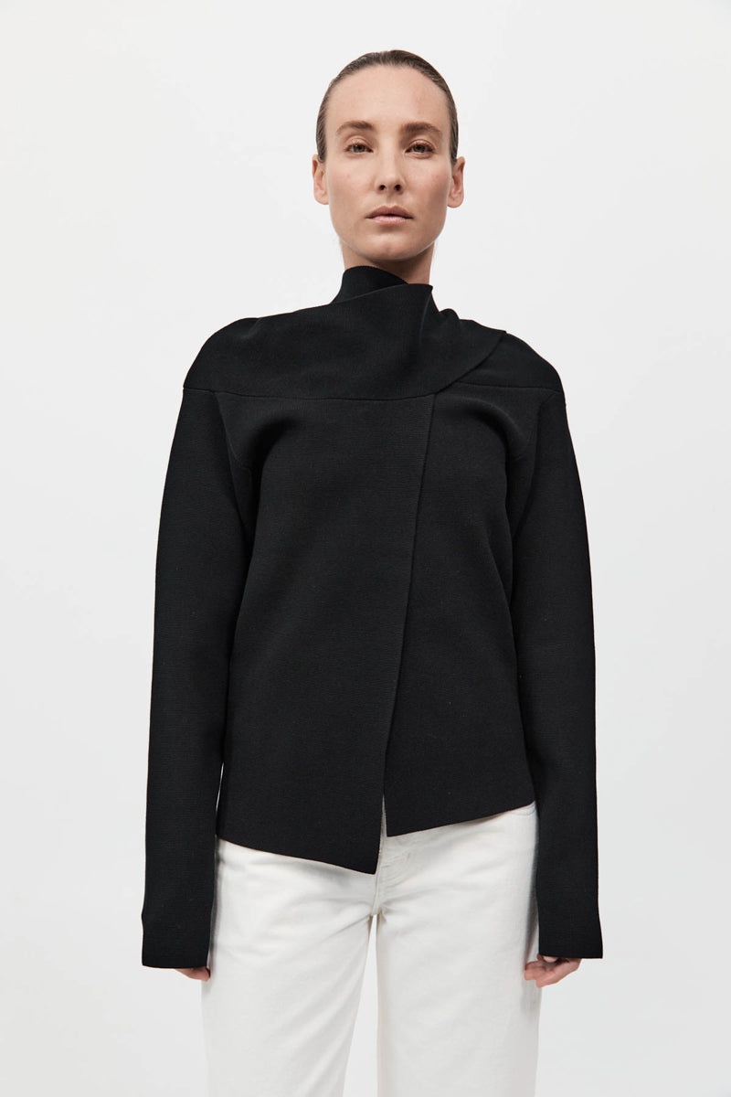 Milano Knit Scarf Jumper - Black - 2