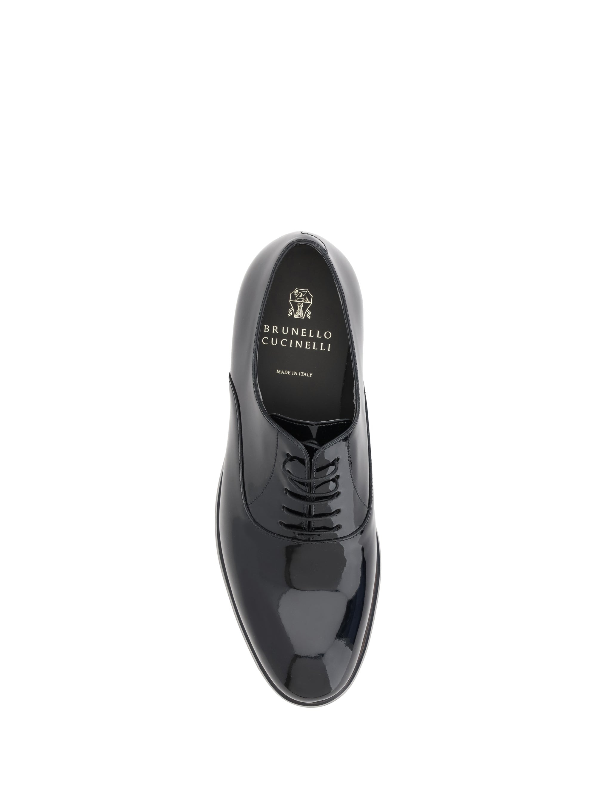 Brunello Cucinelli Men Patent Leather Laced Shoes - 4
