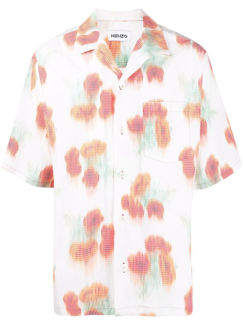 abstract-print short-sleeve shirt - 1