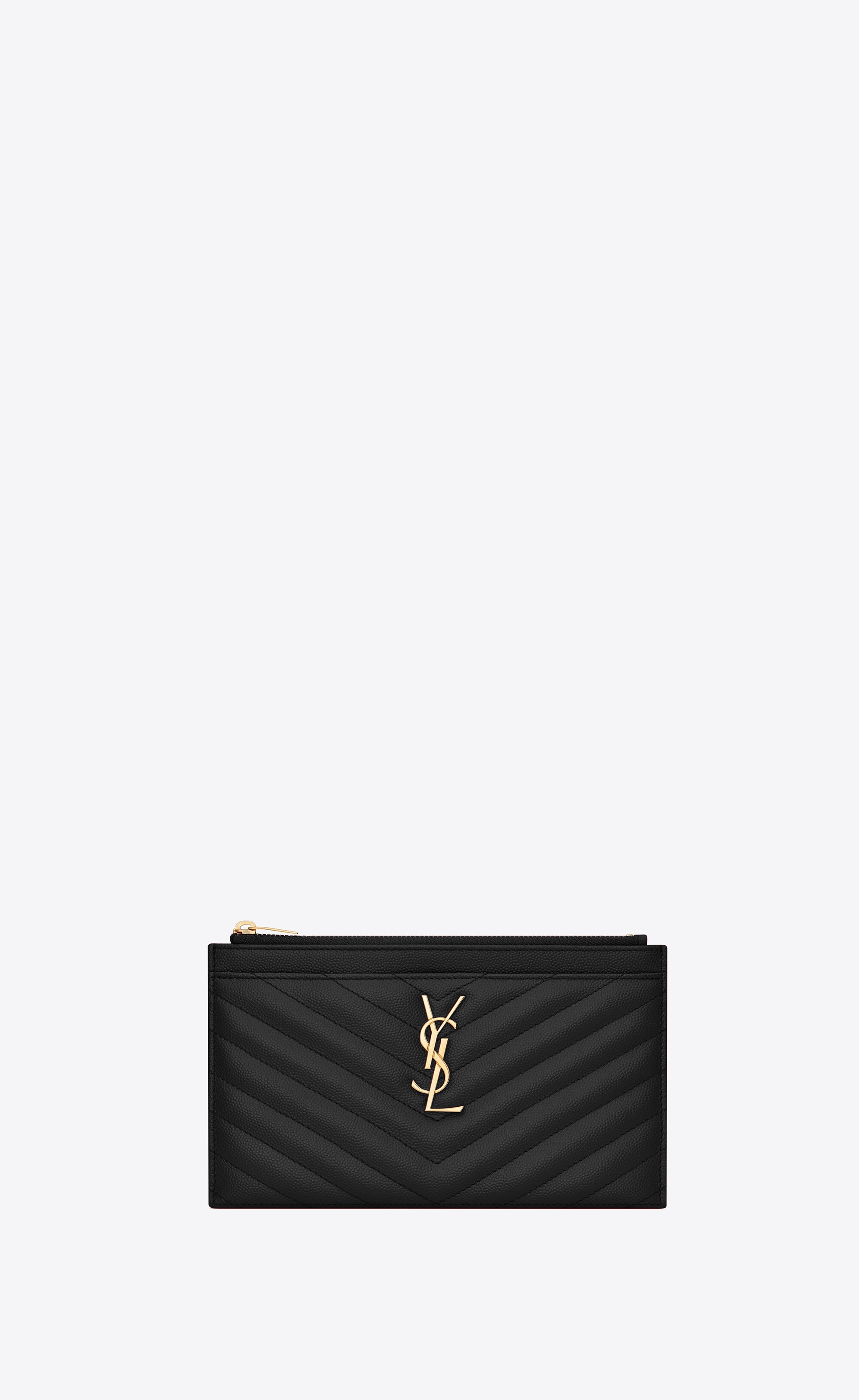 cassandre saint laurent matelassé bill pouch in grain de poudre embossed leather - 2