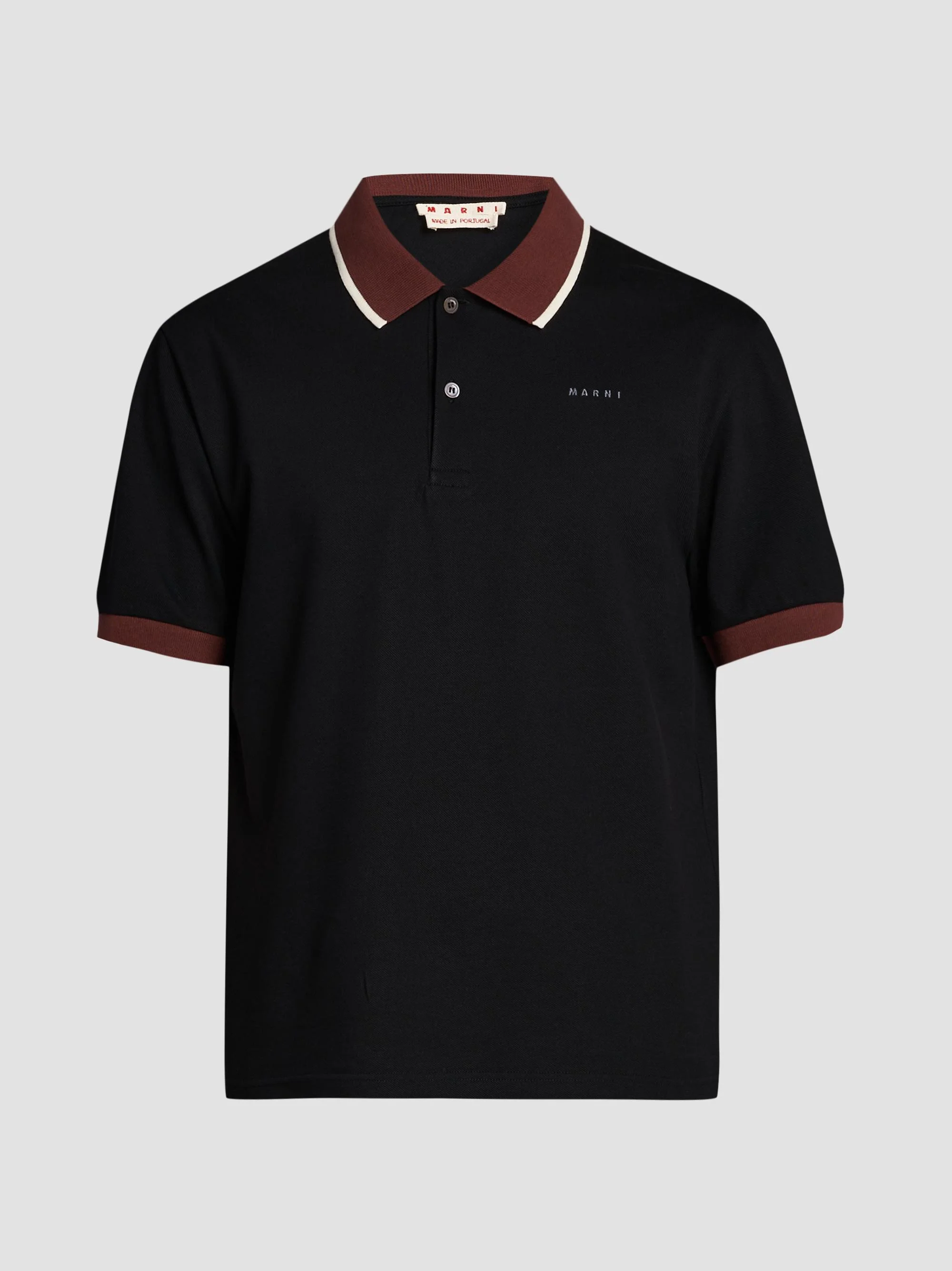 Men's Slim-Fit Cotton Polo Shirt - Black - 1
