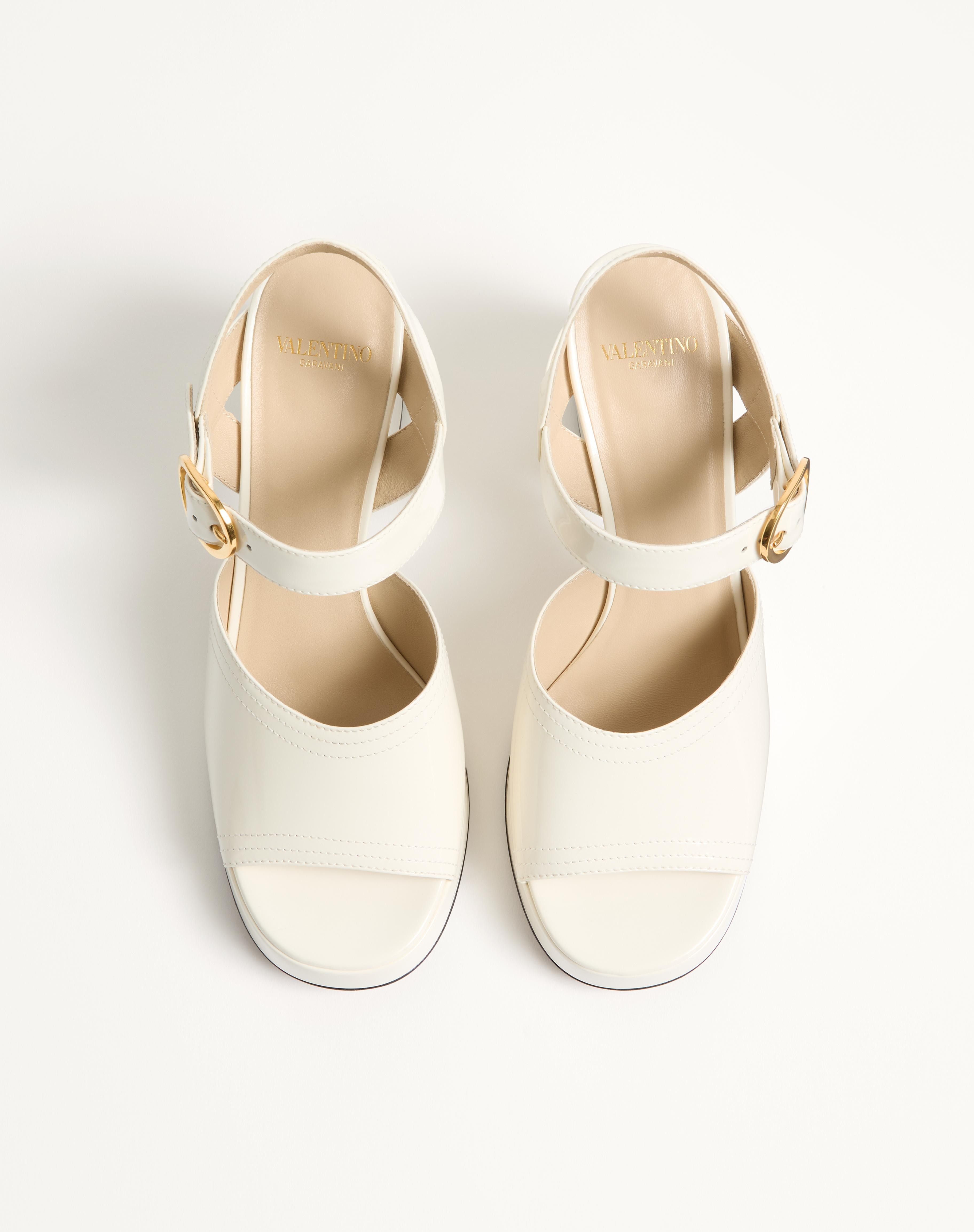 FAWCETTE PLATFORM SANDAL IN POLISHED CALFSKIN 100MM - 4