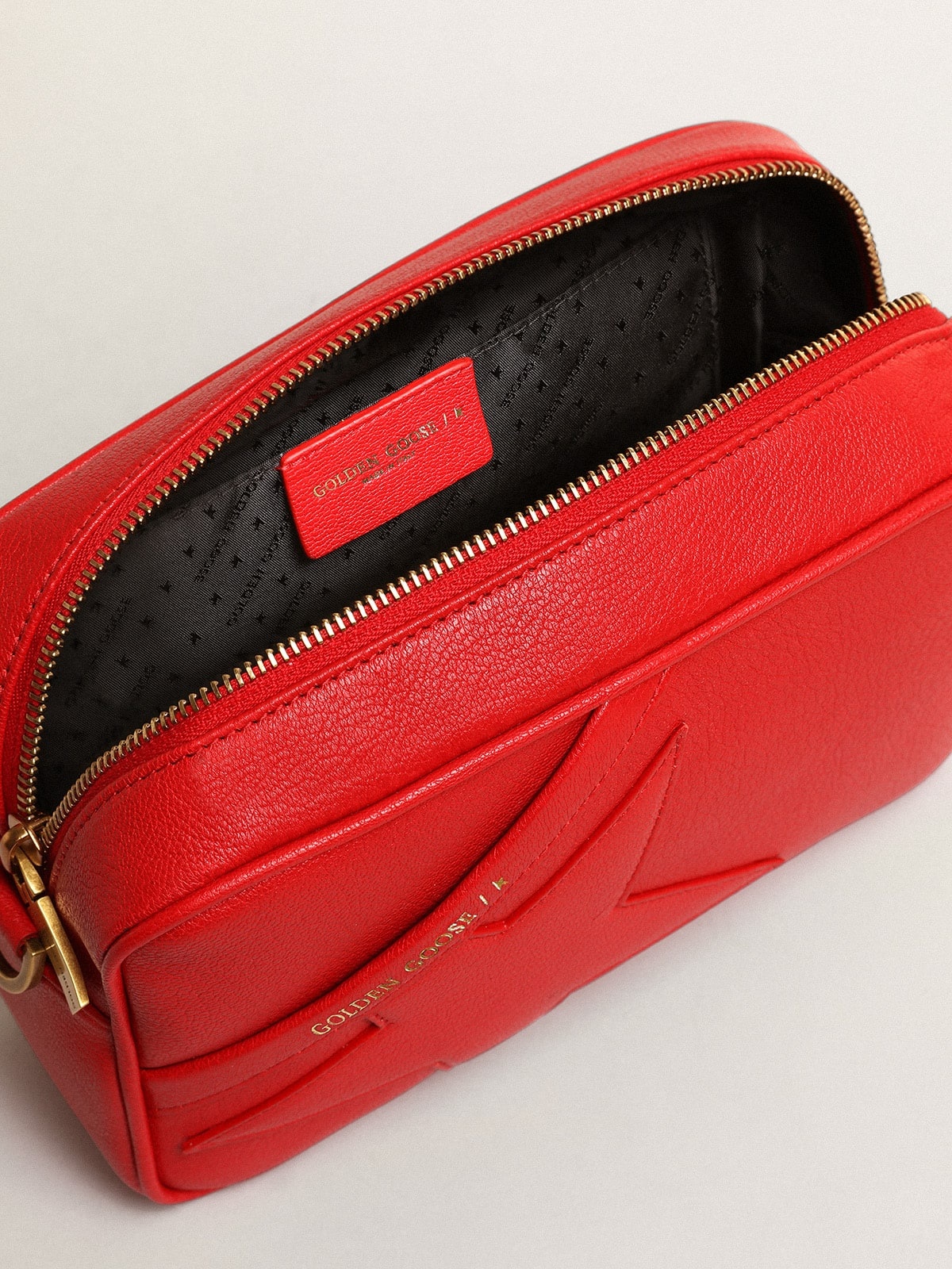 Women’s Star Bag in bright red leather - 4