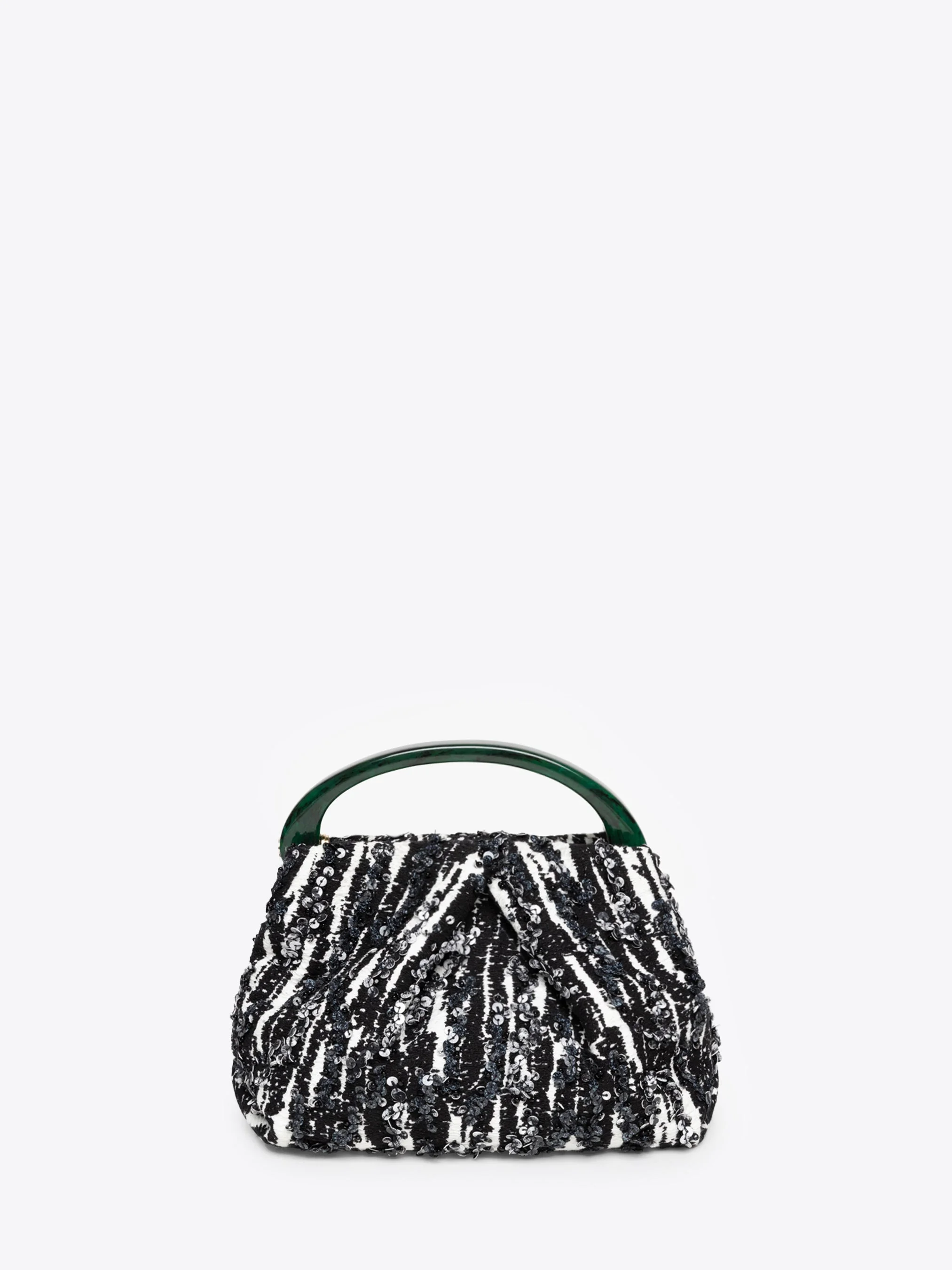 SMALL PLEATED JACQUARD BAG - 1