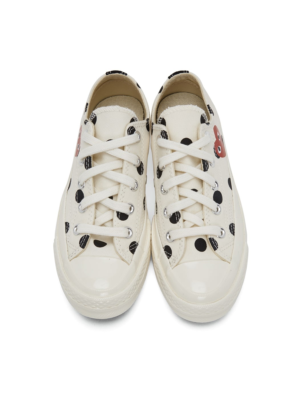 White Converse Edition Polka Dot Heart Chuck 70 Low Sneakers - 5